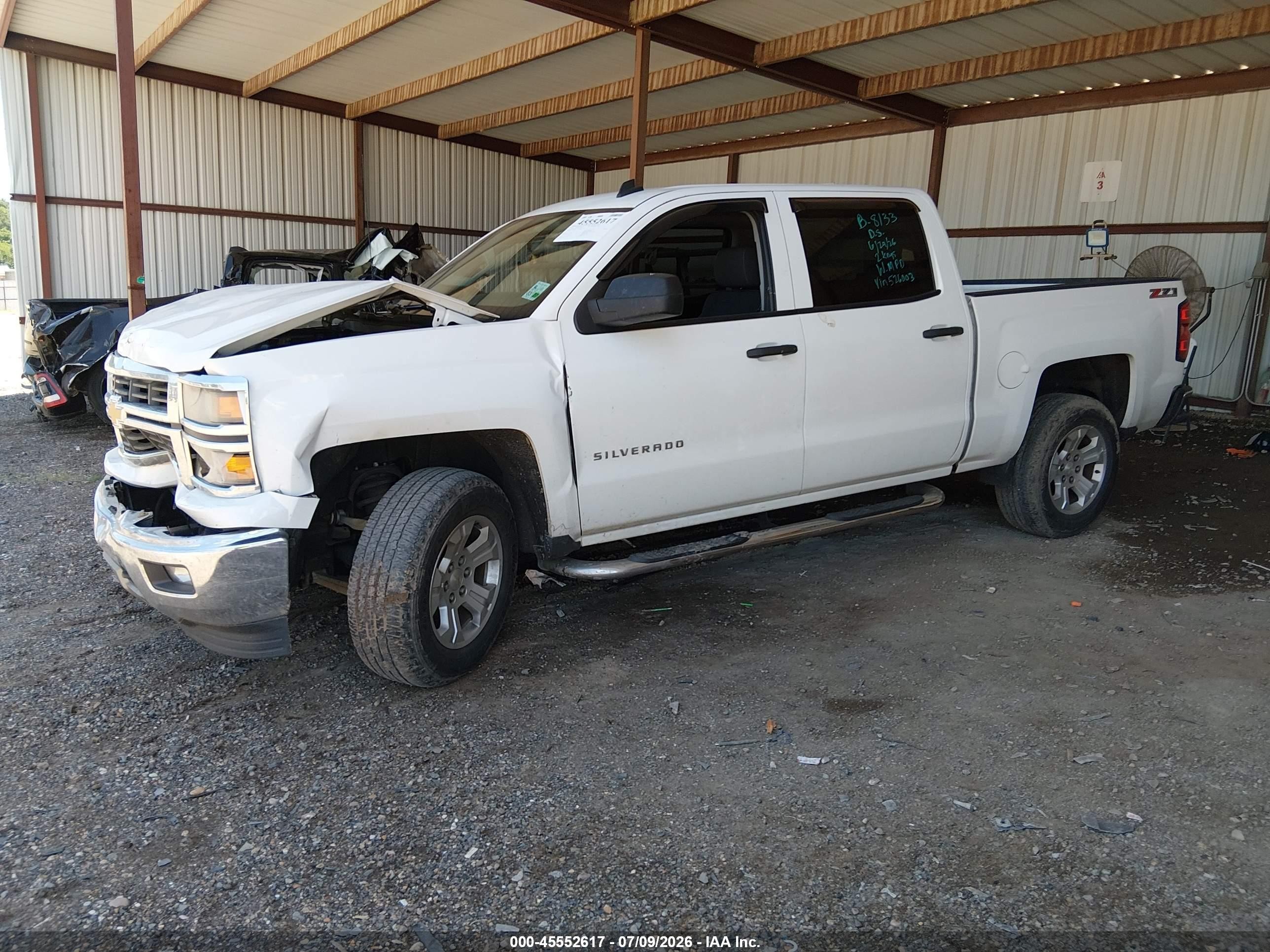 2014 Chevrolet Silverado 1500 Lt White vin: 3GCUKREC7EG526003