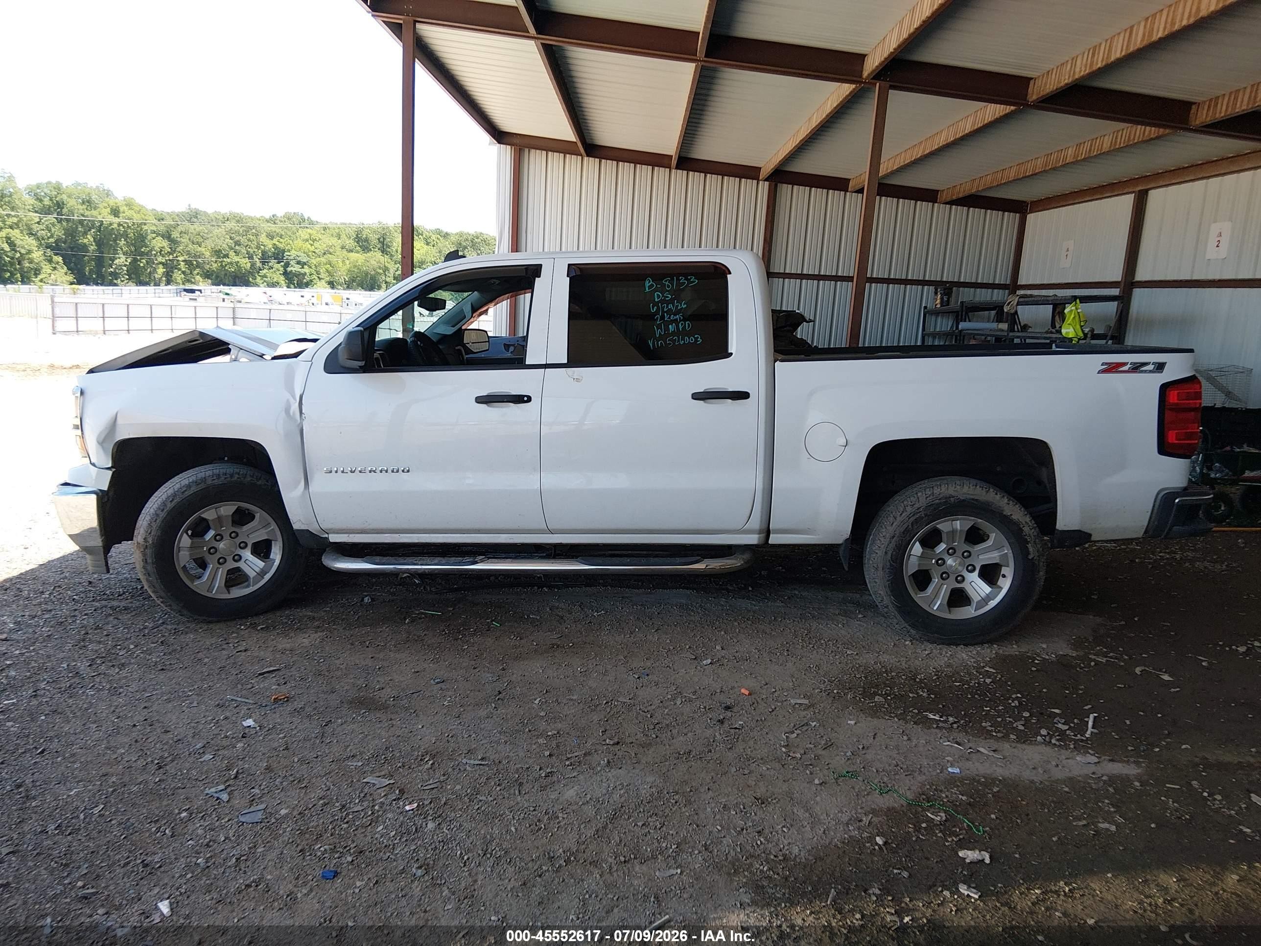2014 Chevrolet Silverado 1500 Lt White vin: 3GCUKREC7EG526003
