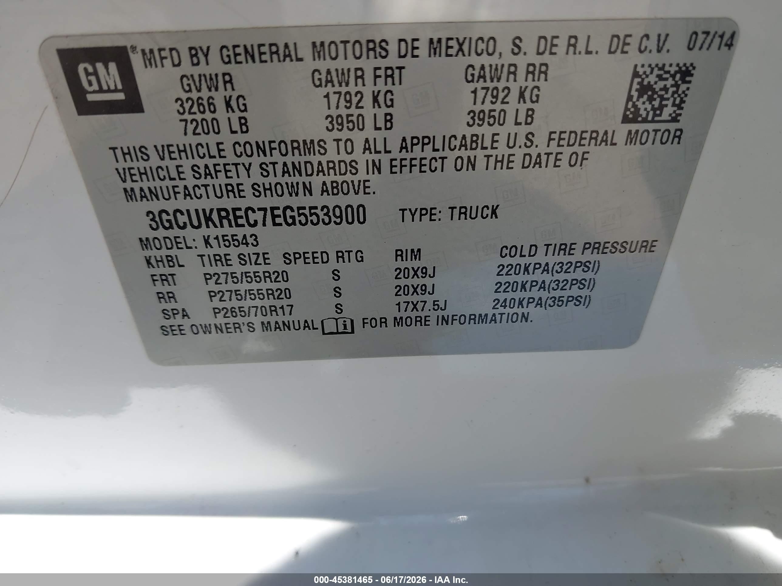 2014 Chevrolet Silverado 1500 Lt Белый vin: 3GCUKREC7EG553900