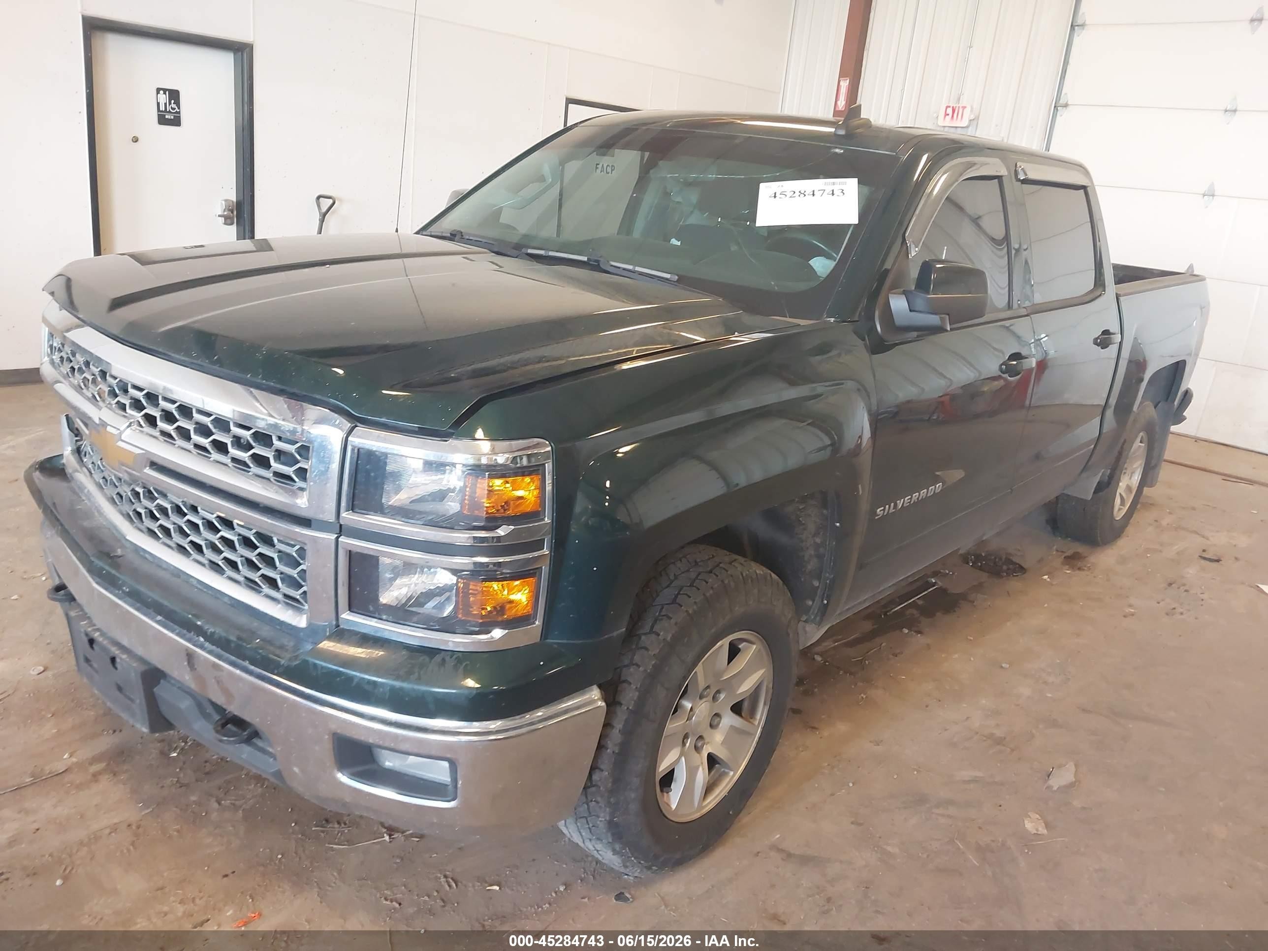2015 Chevrolet Silverado 1500 1lt Green vin: 3GCUKREC7FG220520