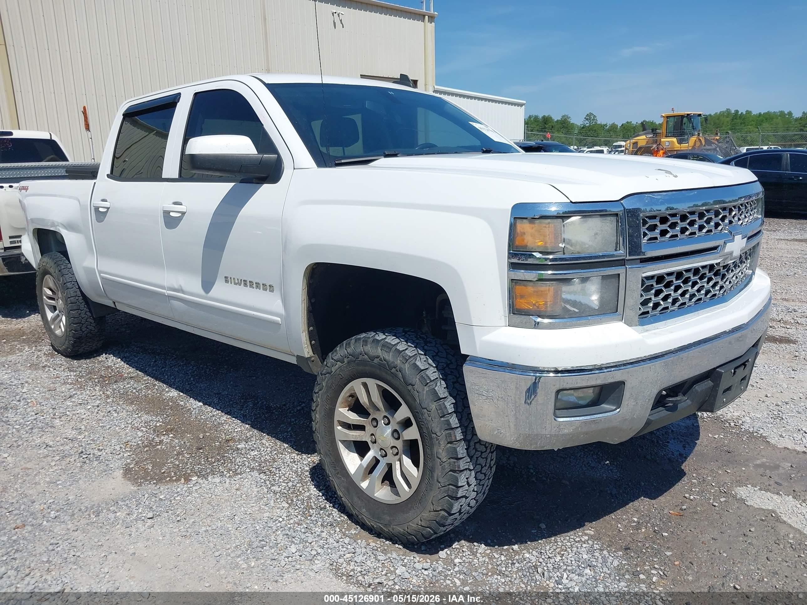 2015 Chevrolet Silverado 1500 1lt White vin: 3GCUKREC7FG531834