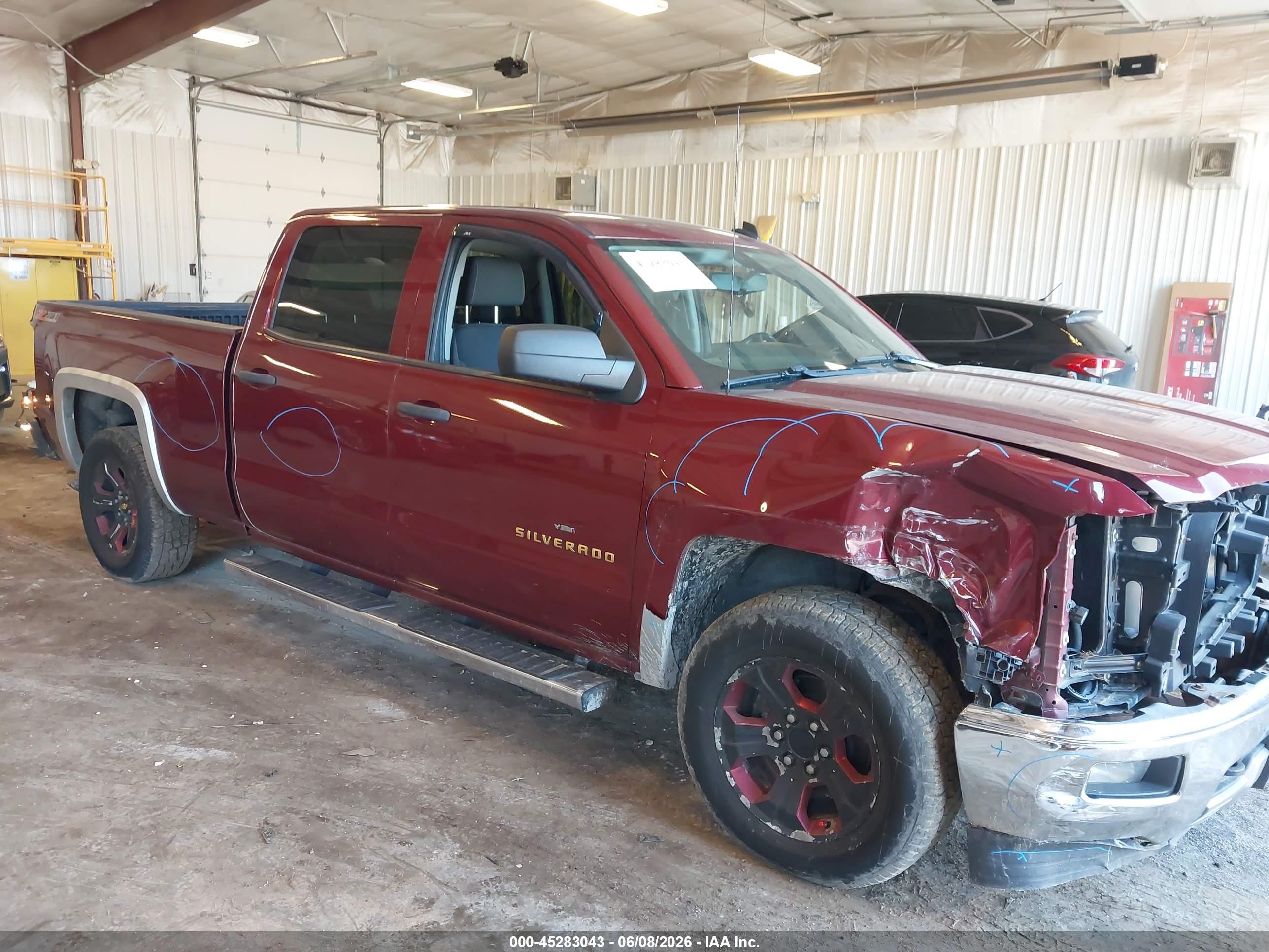 2014 Chevrolet Silverado 1500 1lt/2lt Burgundy vin: 3GCUKREC8EG106198