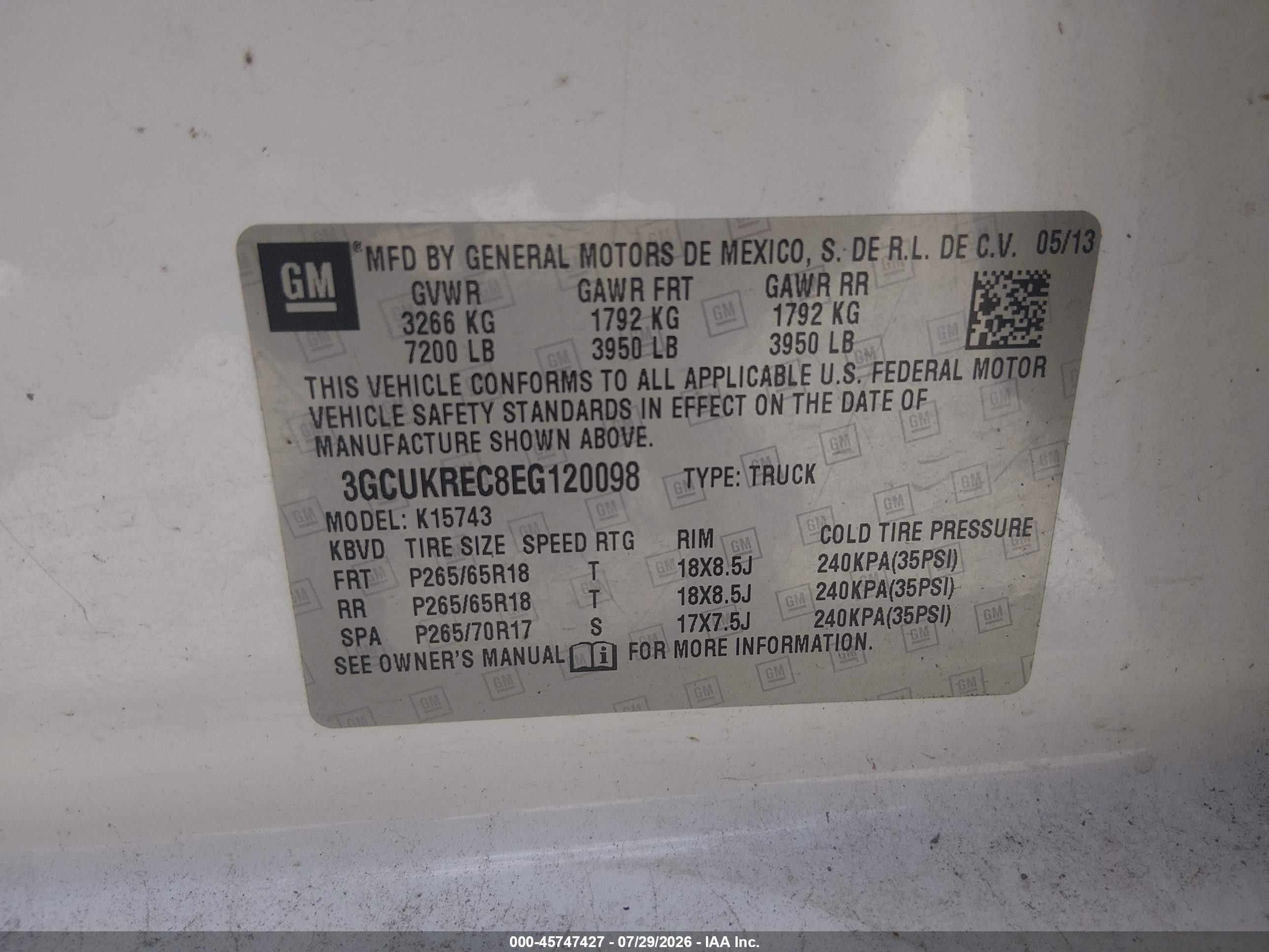 2014 Chevrolet Silverado 1500 Lt Белый vin: 3GCUKREC8EG120098