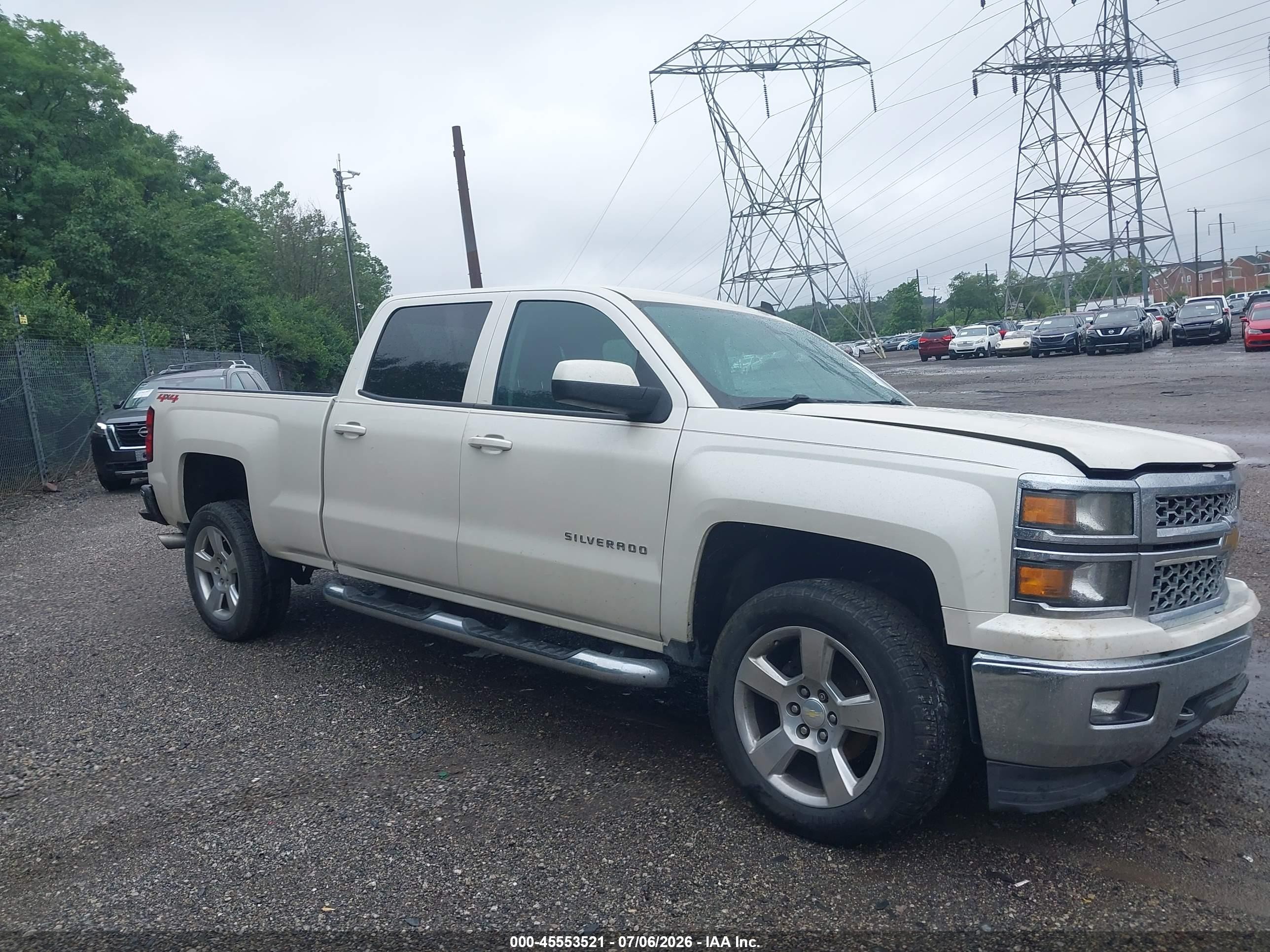 2014 Chevrolet Silverado 1500 Lt White vin: 3GCUKREC8EG159807