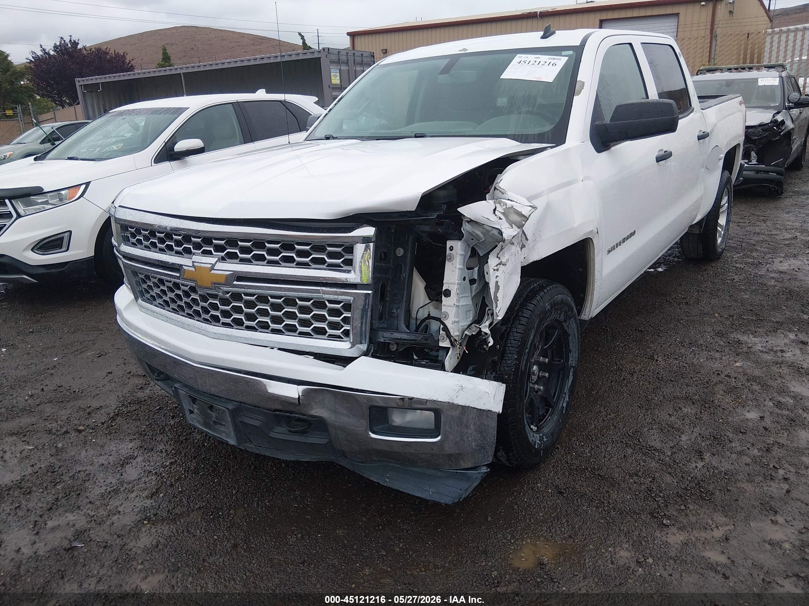 2014 Chevrolet Silverado 1500 1lt White vin: 3GCUKREC8EG179703