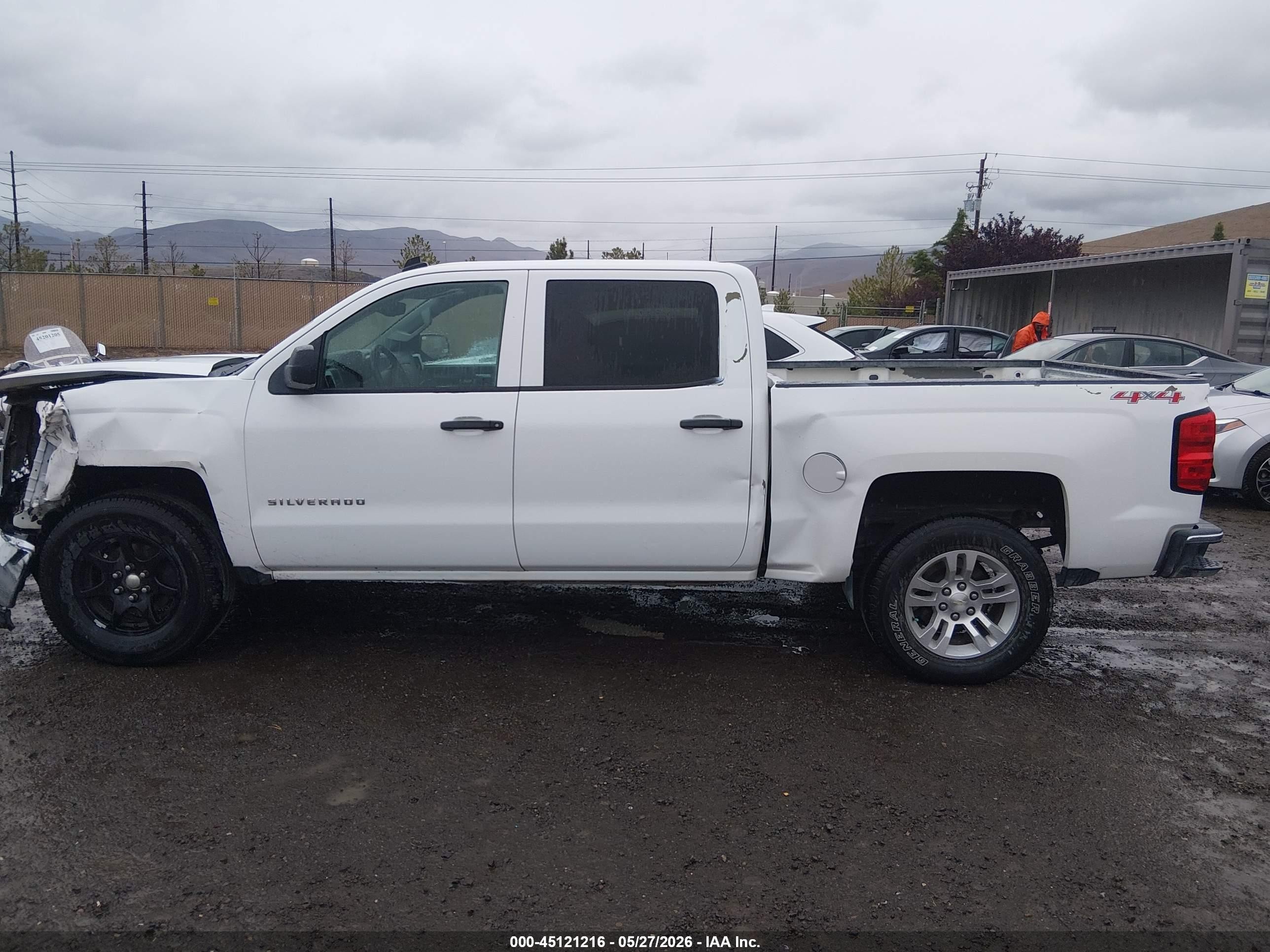 2014 Chevrolet Silverado 1500 1lt White vin: 3GCUKREC8EG179703