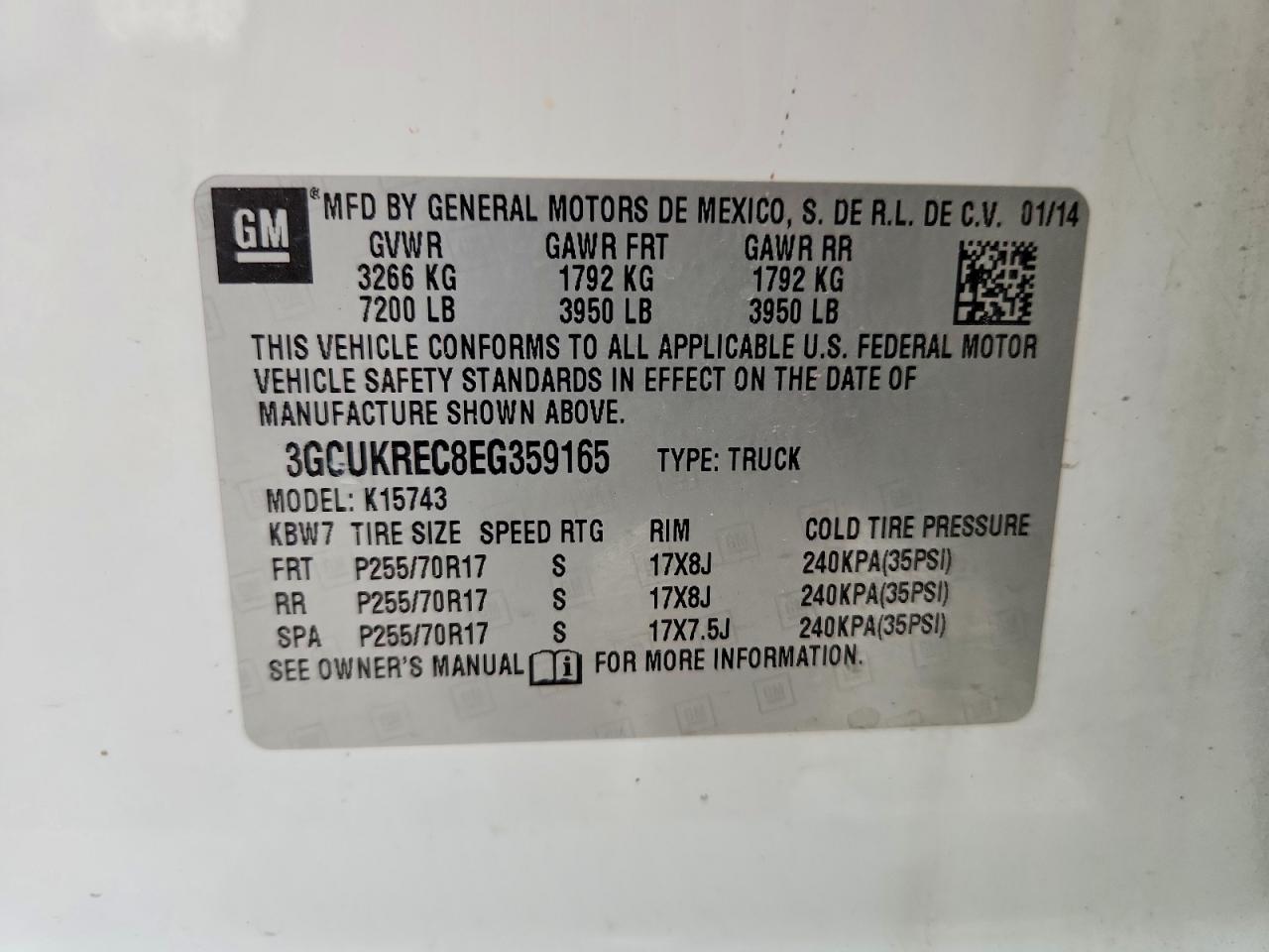 2014 Chevrolet Silverado K1500 Lt White vin: 3GCUKREC8EG359165