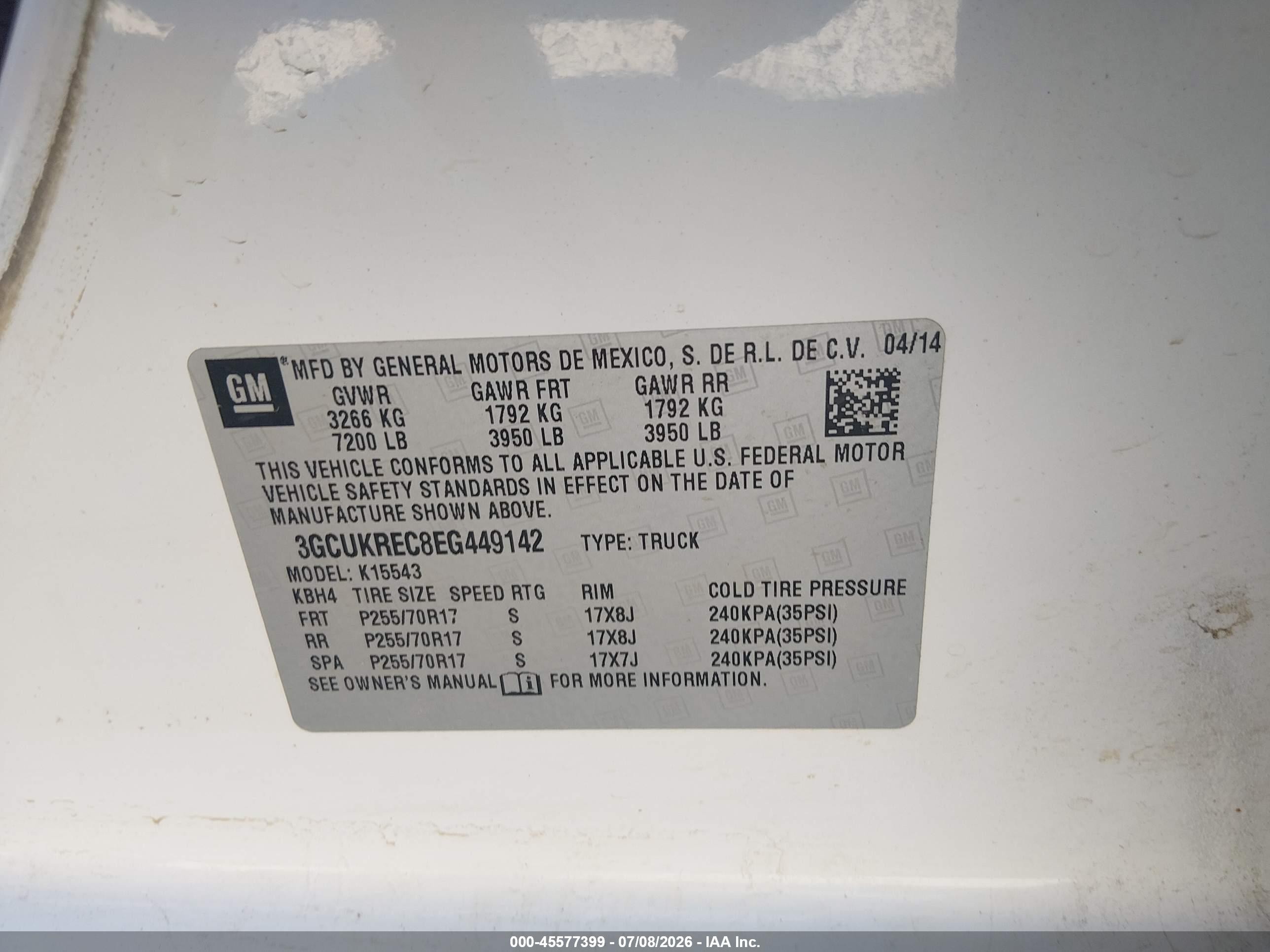 2014 Chevrolet Silverado 1500 Lt White vin: 3GCUKREC8EG449142
