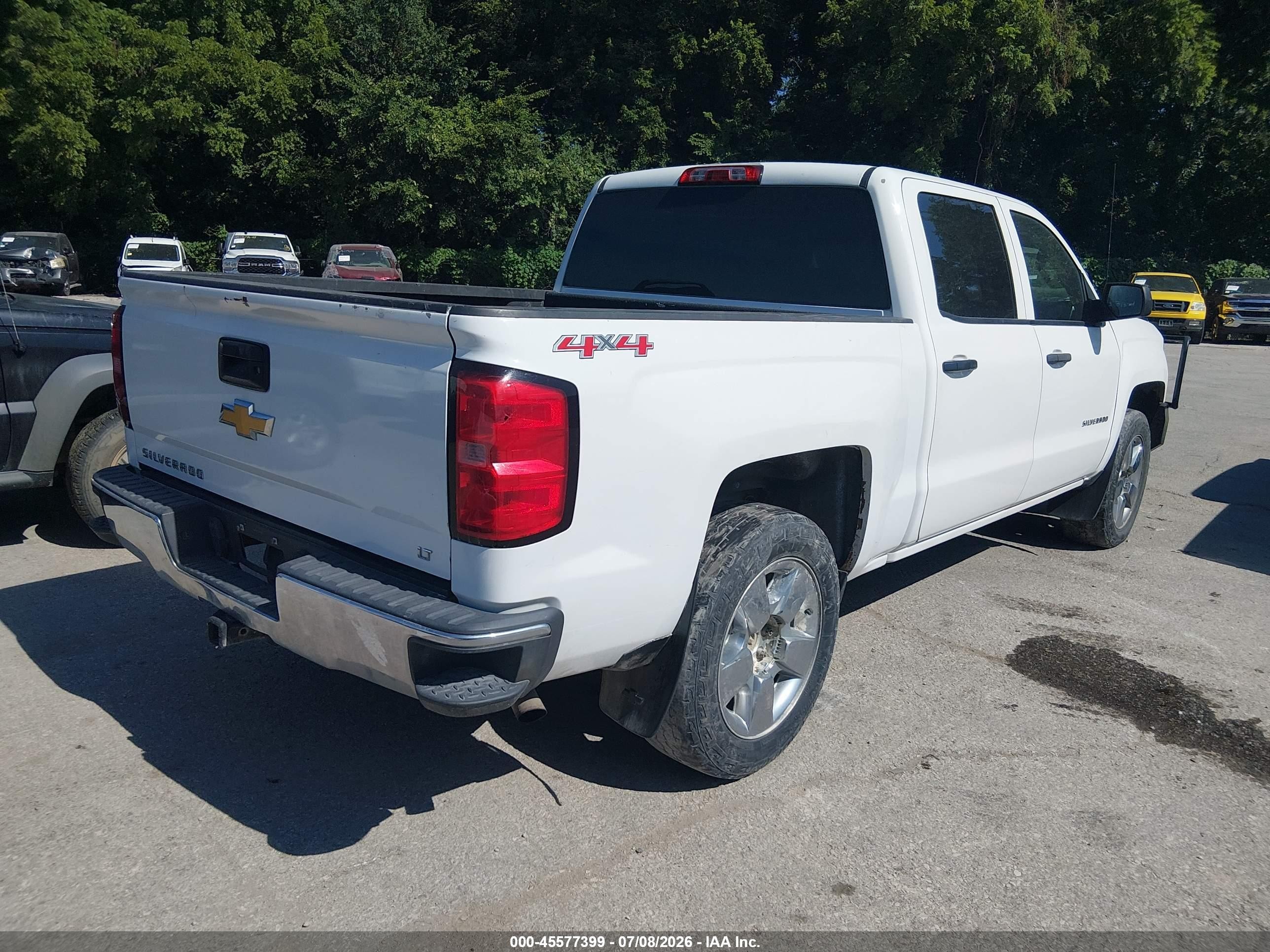 2014 Chevrolet Silverado 1500 Lt White vin: 3GCUKREC8EG449142