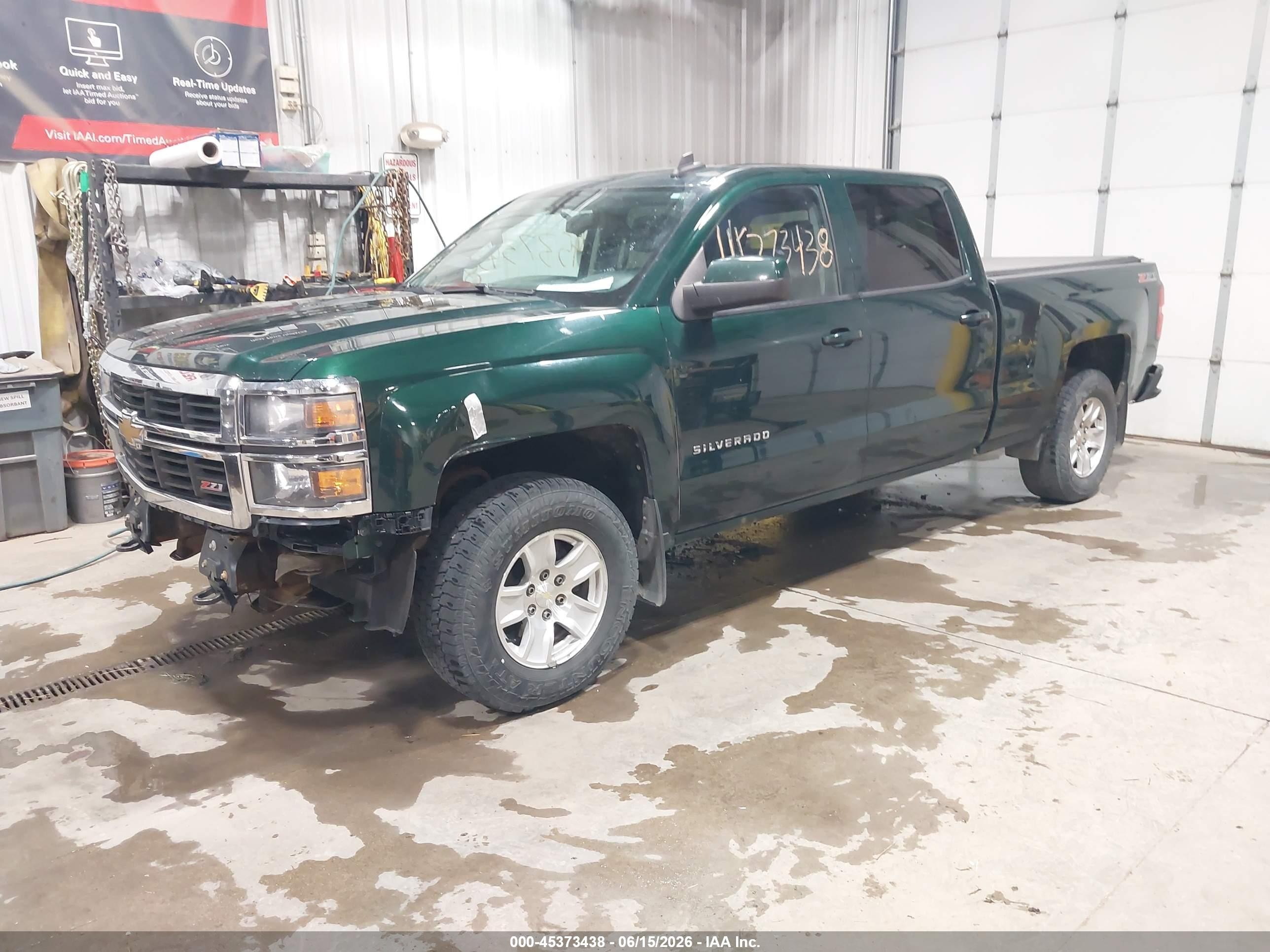 2015 Chevrolet Silverado 1500 2lt Green vin: 3GCUKREC8FG147612