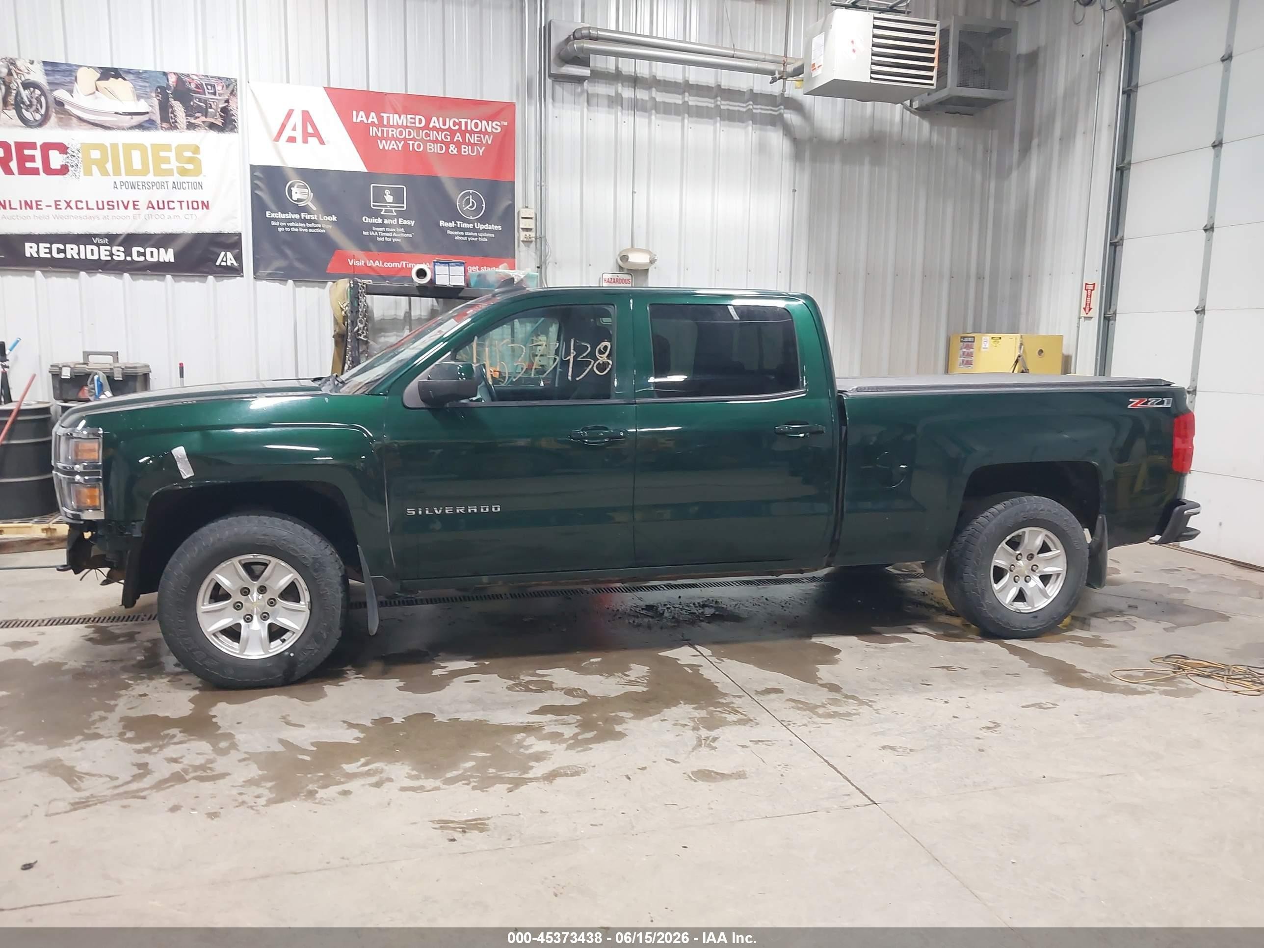 2015 Chevrolet Silverado 1500 2lt Green vin: 3GCUKREC8FG147612