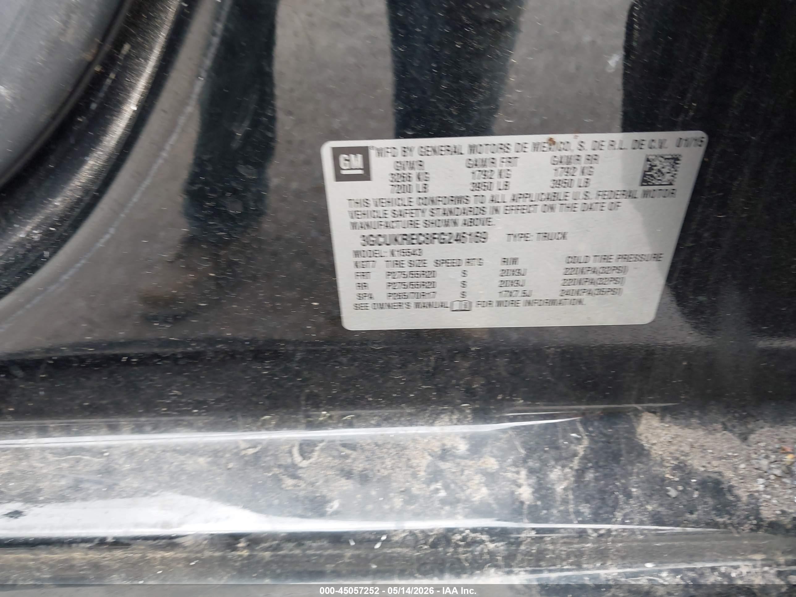 2015 Chevrolet Silverado 1500 1lt Черный vin: 3GCUKREC8FG246169