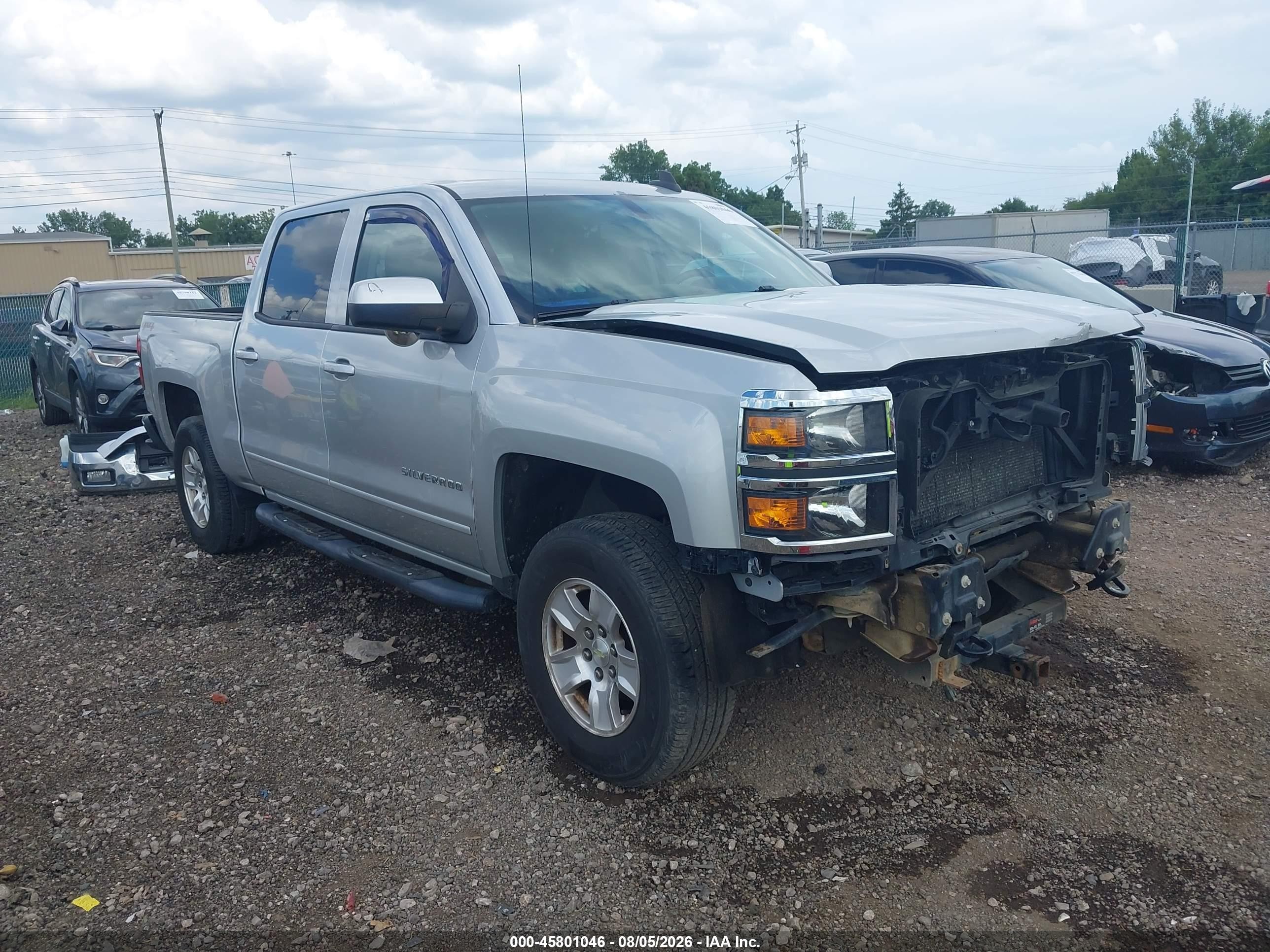 2015 Chevrolet Silverado 1500 Lt Silver vin: 3GCUKREC8FG283884