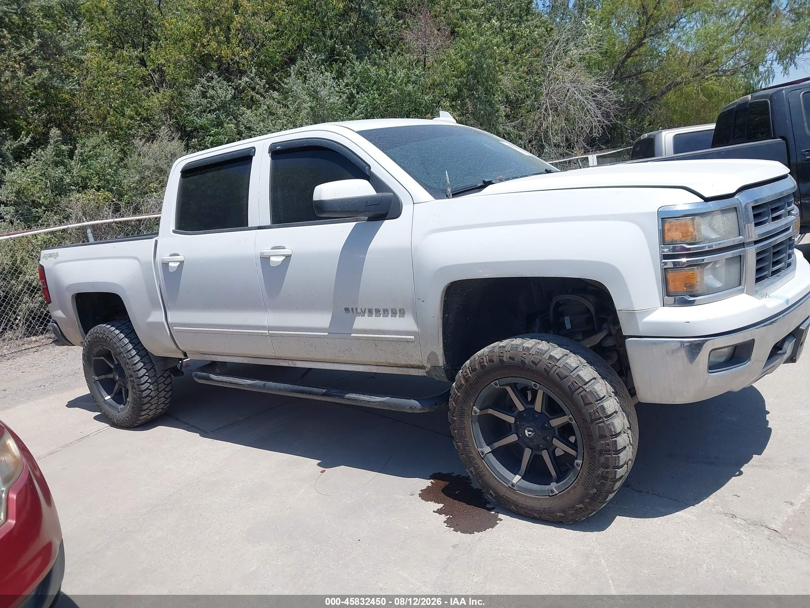 2015 Chevrolet Silverado 1500 Lt White vin: 3GCUKREC8FG309013