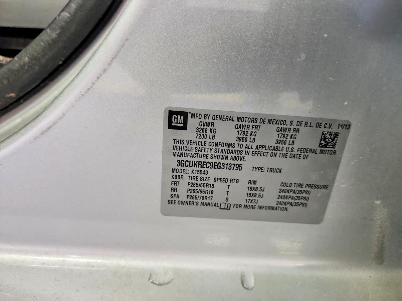 2014 Chevrolet Silverado K1500 Lt Серебряный vin: 3GCUKREC9EG313795