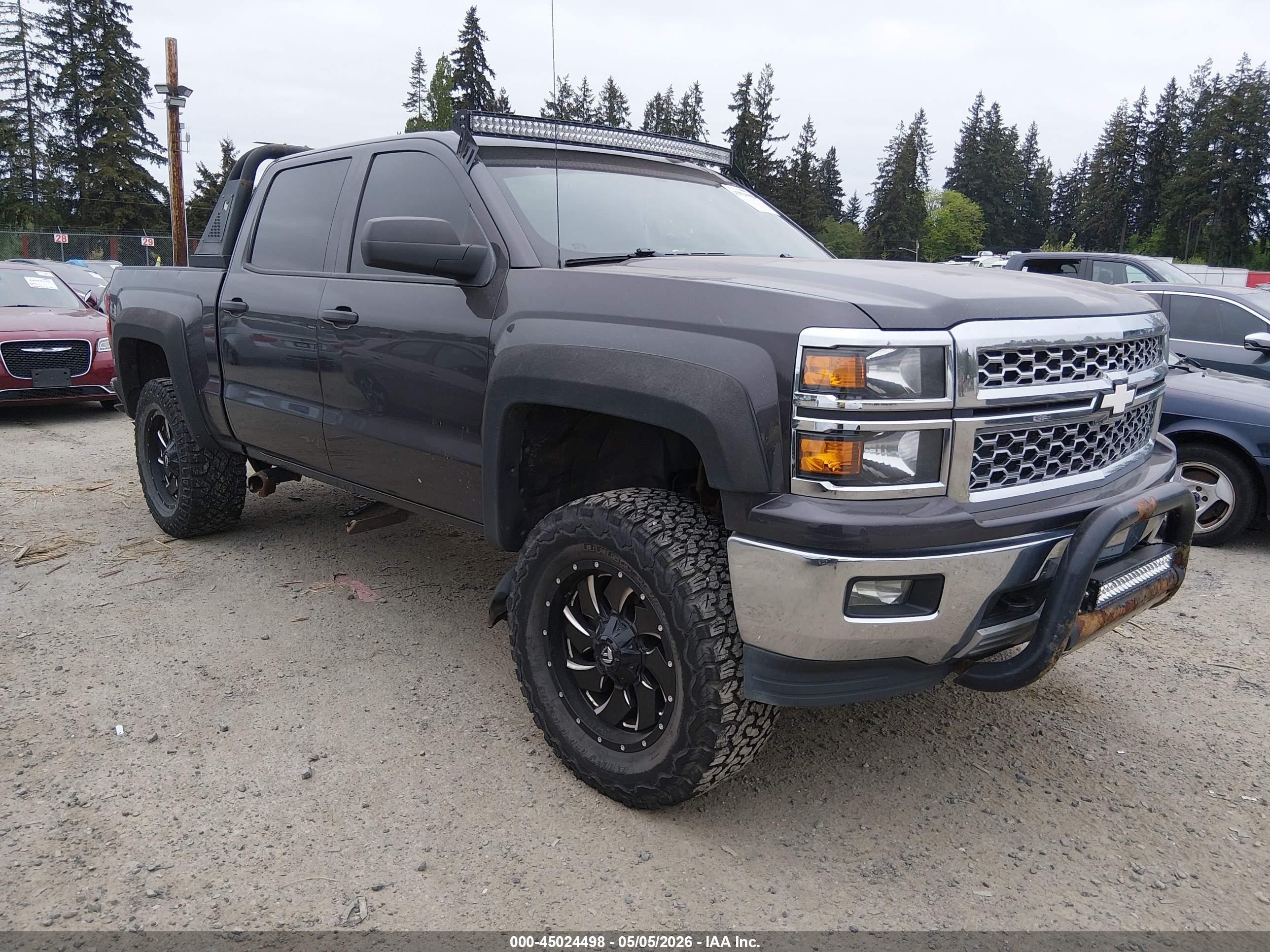 2014 Chevrolet Silverado 1500 1lt Gray vin: 3GCUKREC9EG474311