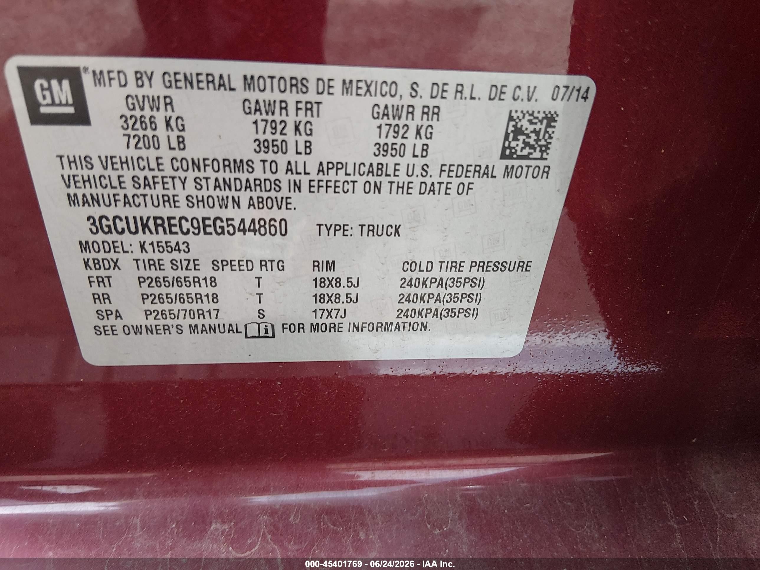 2014 Chevrolet Silverado 1500 1lt Maroon vin: 3GCUKREC9EG544860