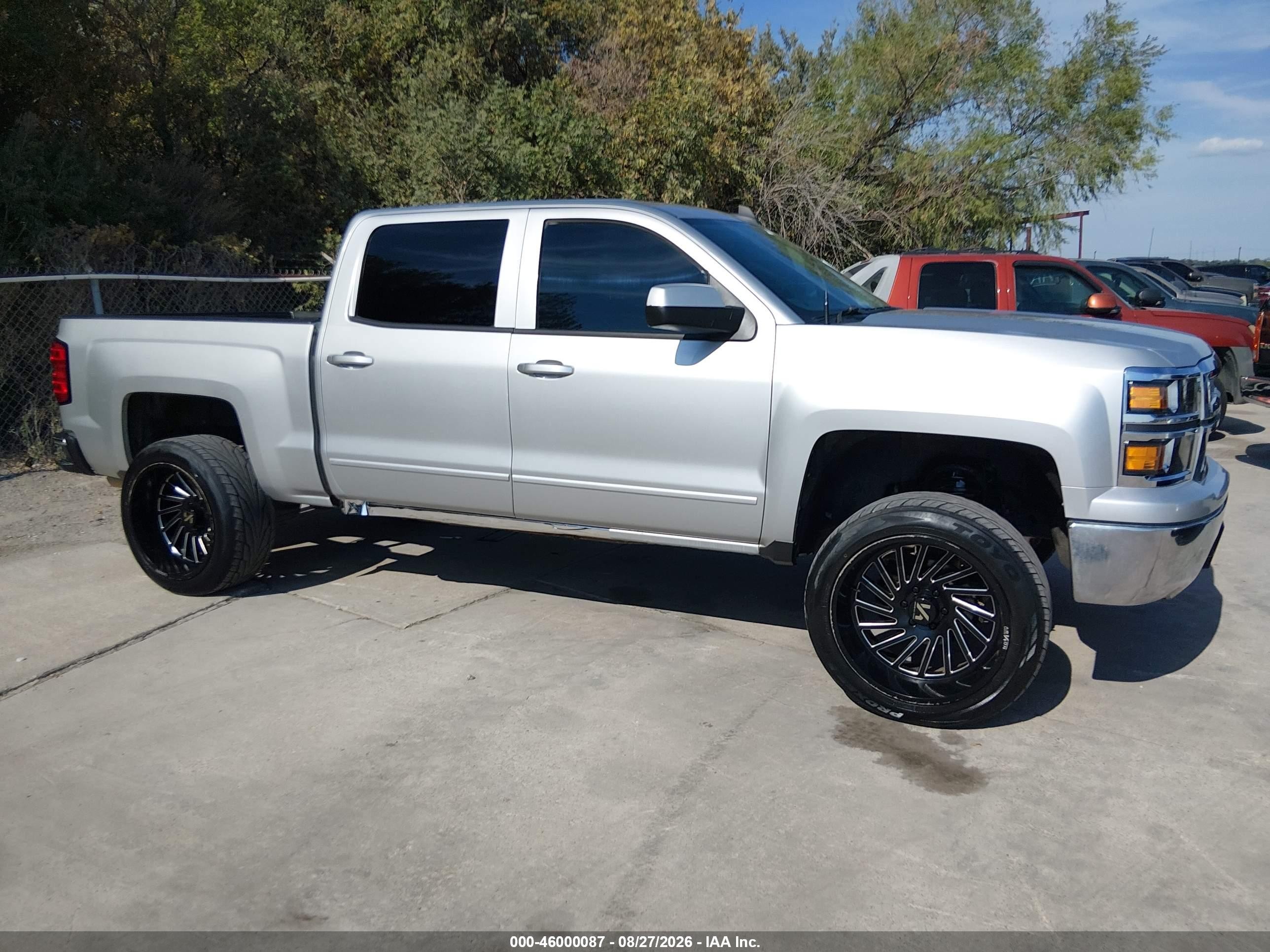 2015 Chevrolet Silverado K1500 Lt Silver vin: 3GCUKREC9FG111928