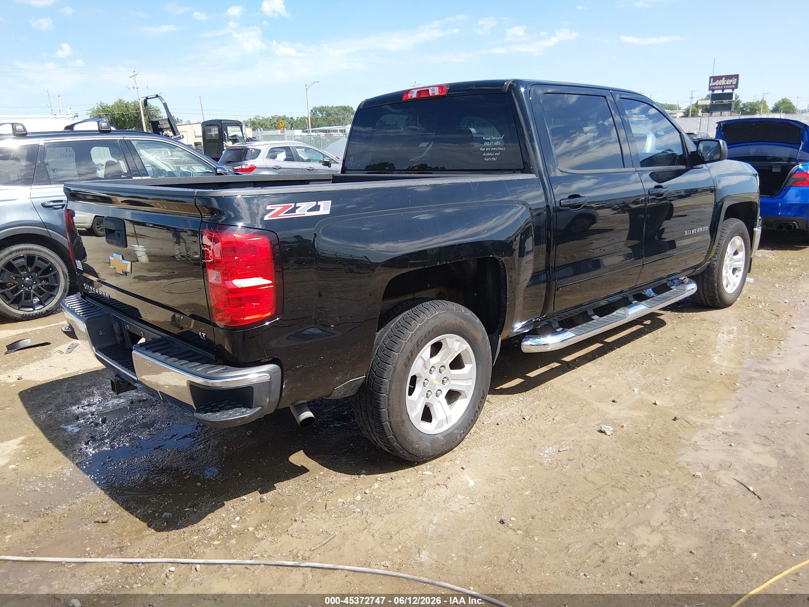 2015 Chevrolet Silverado 1500 2lt Black vin: 3GCUKREC9FG320019