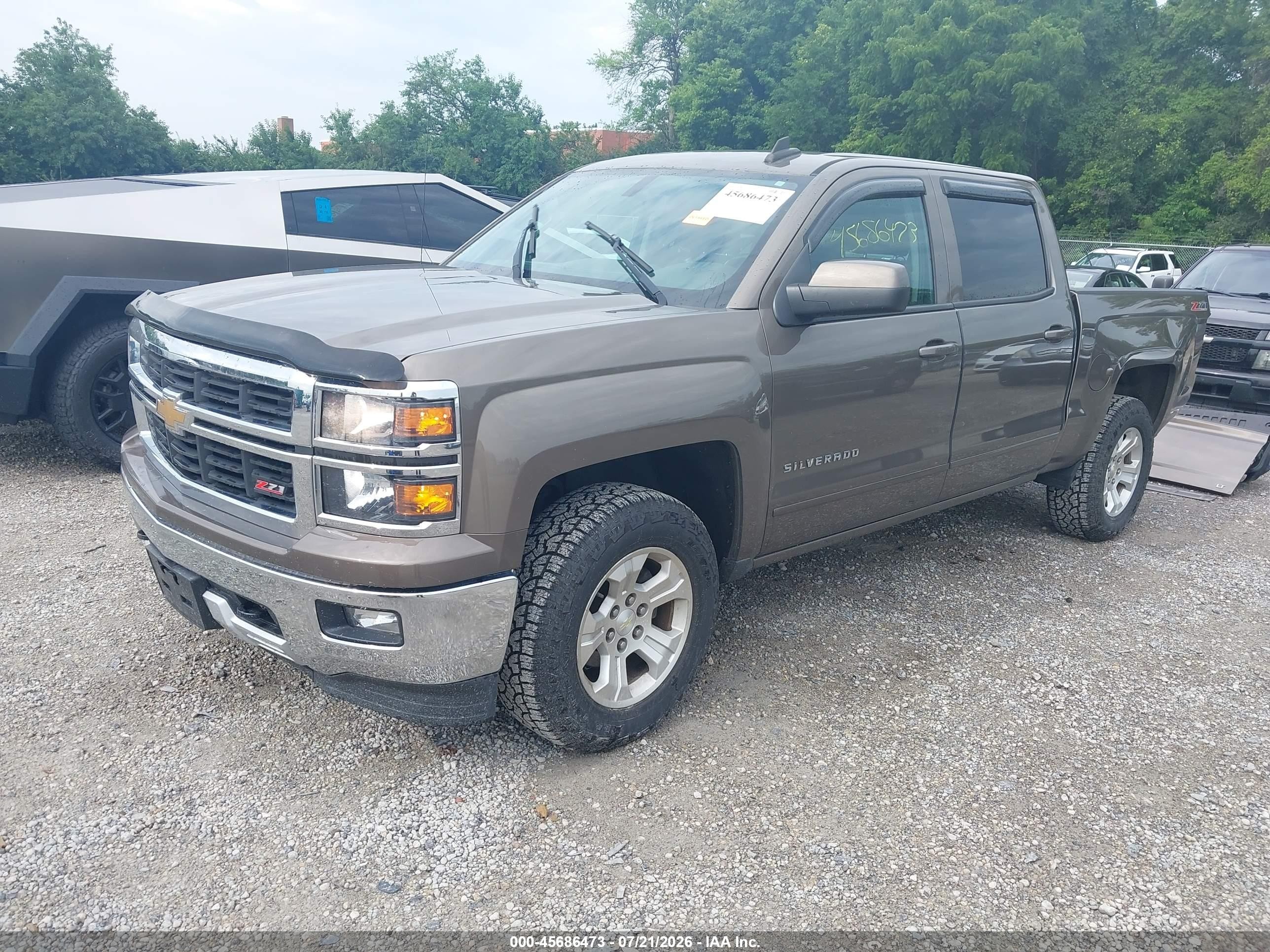 2015 Chevrolet Silverado 1500 Lt Brown vin: 3GCUKREC9FG357913