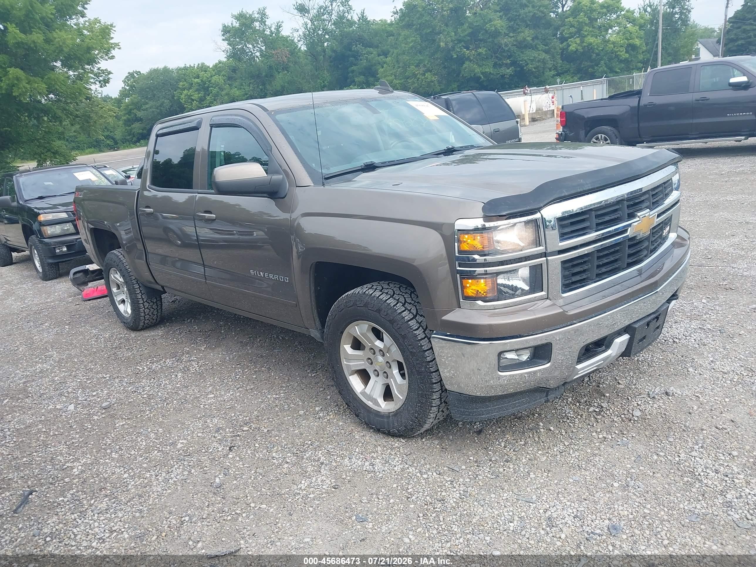 2015 Chevrolet Silverado 1500 Lt Brown vin: 3GCUKREC9FG357913