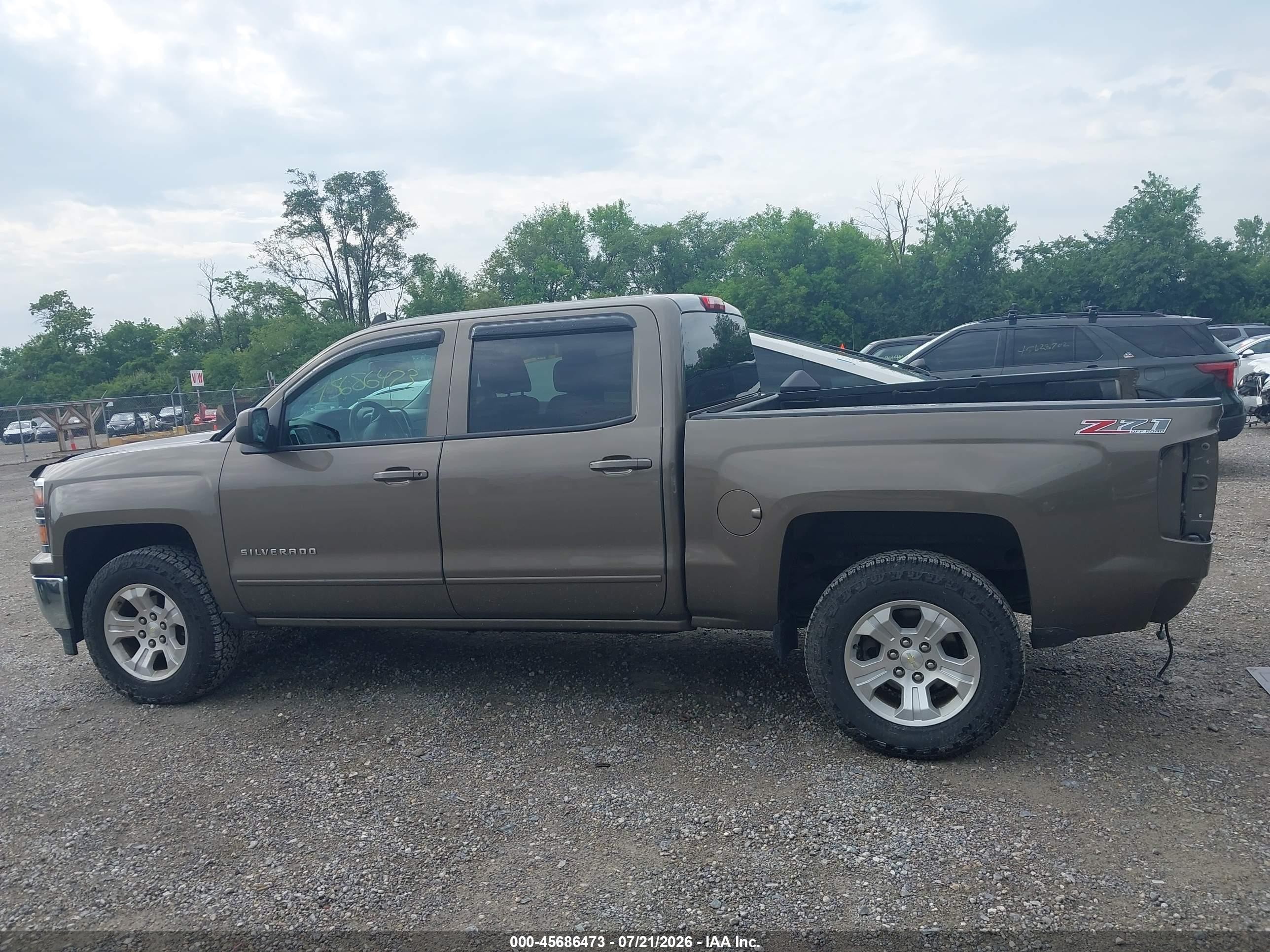 2015 Chevrolet Silverado 1500 Lt Brown vin: 3GCUKREC9FG357913