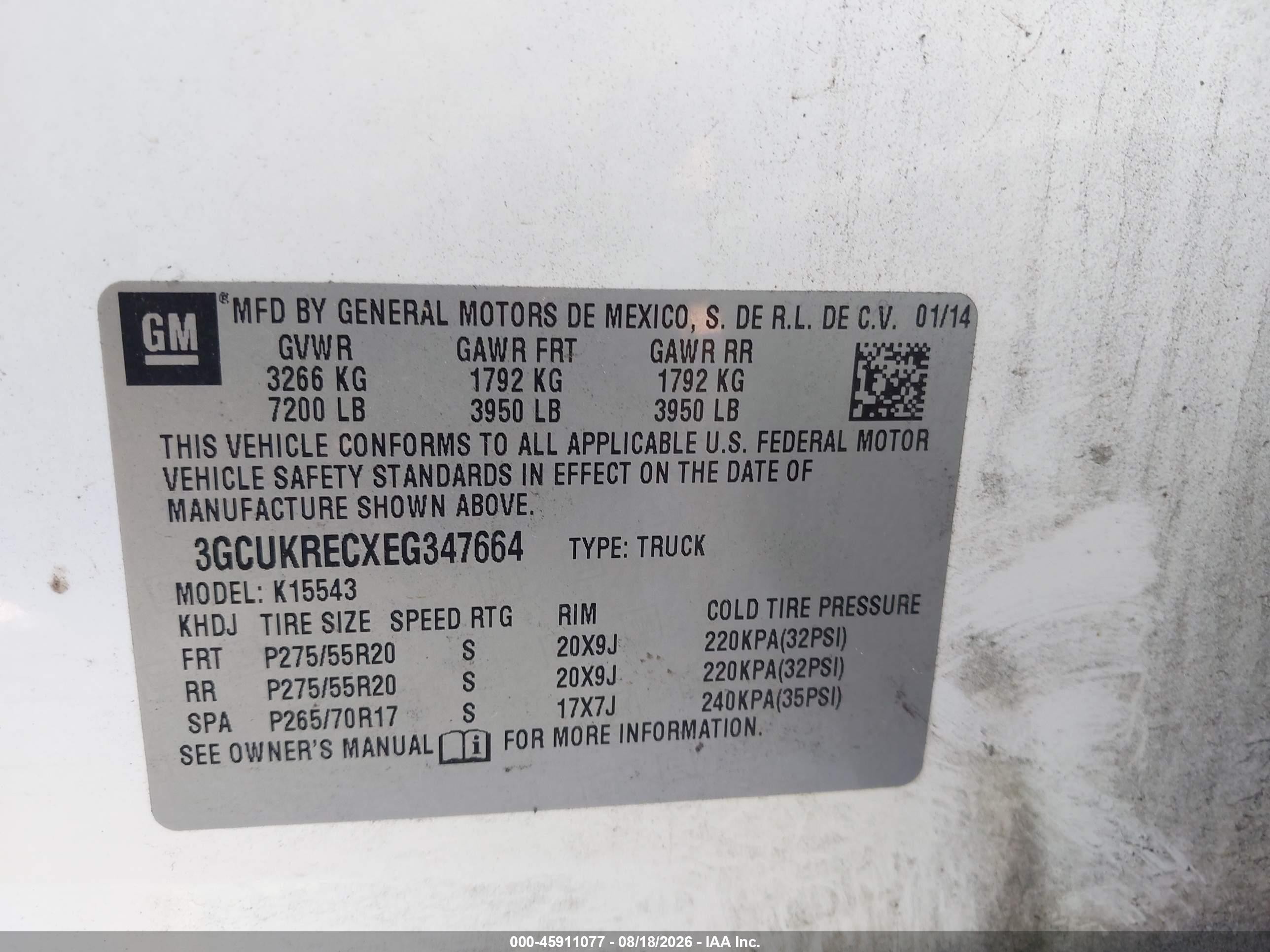 2014 Chevrolet Silverado 1500 Lt White vin: 3GCUKRECXEG347664