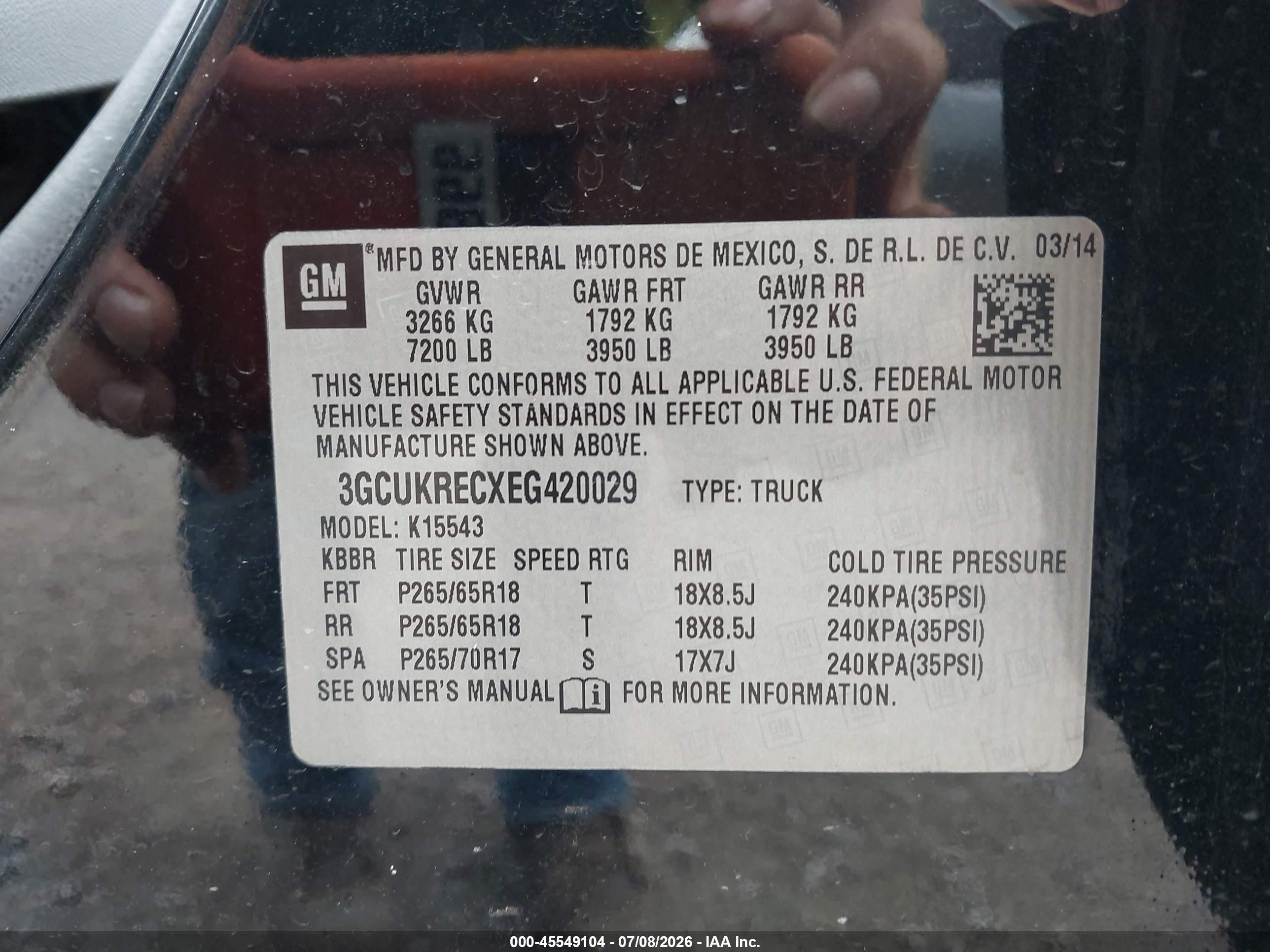 2014 Chevrolet Silverado 1500 Lt Black vin: 3GCUKRECXEG420029