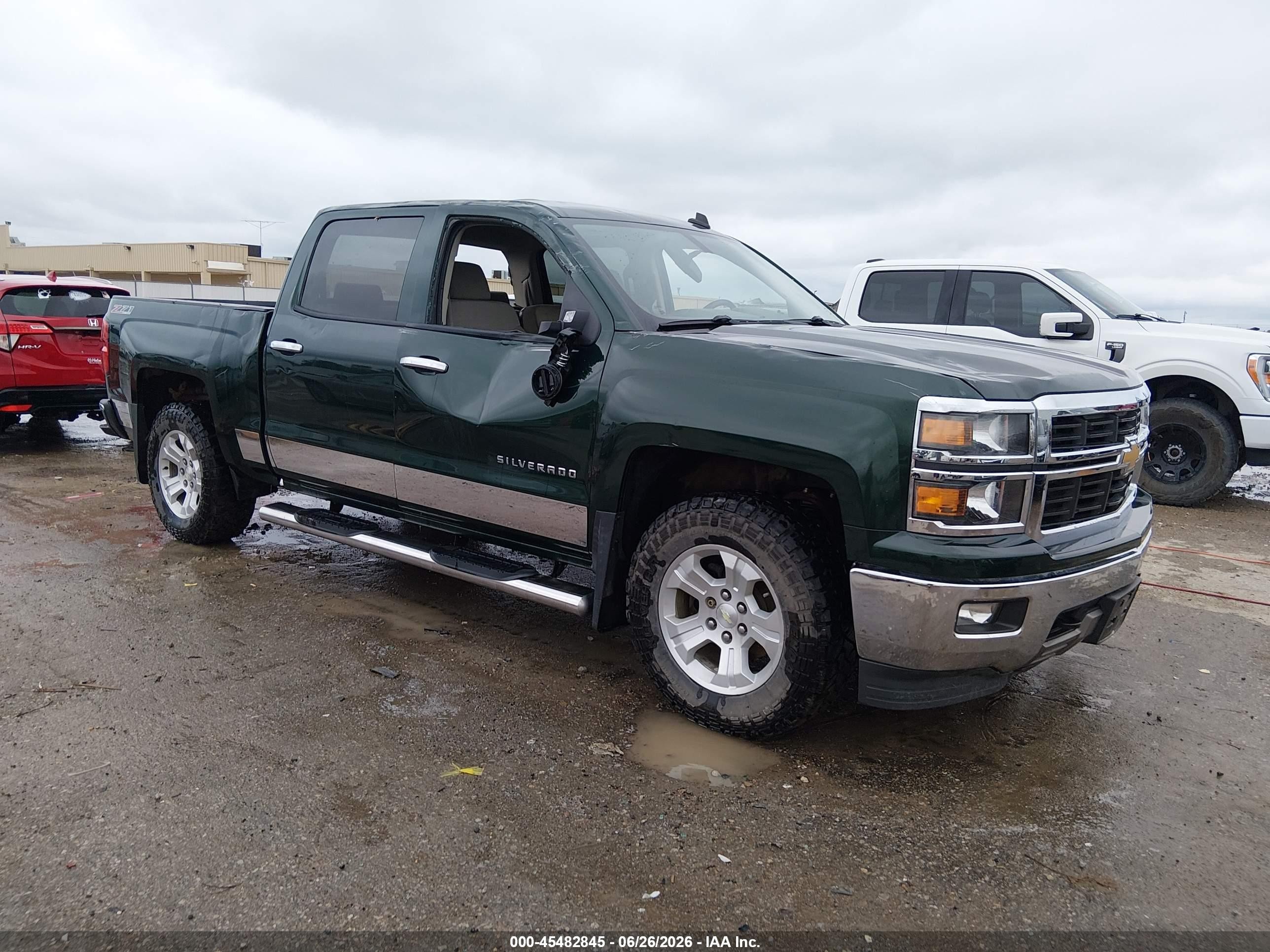 2014 Chevrolet Silverado 1500 Lt Green vin: 3GCUKRECXEG450681