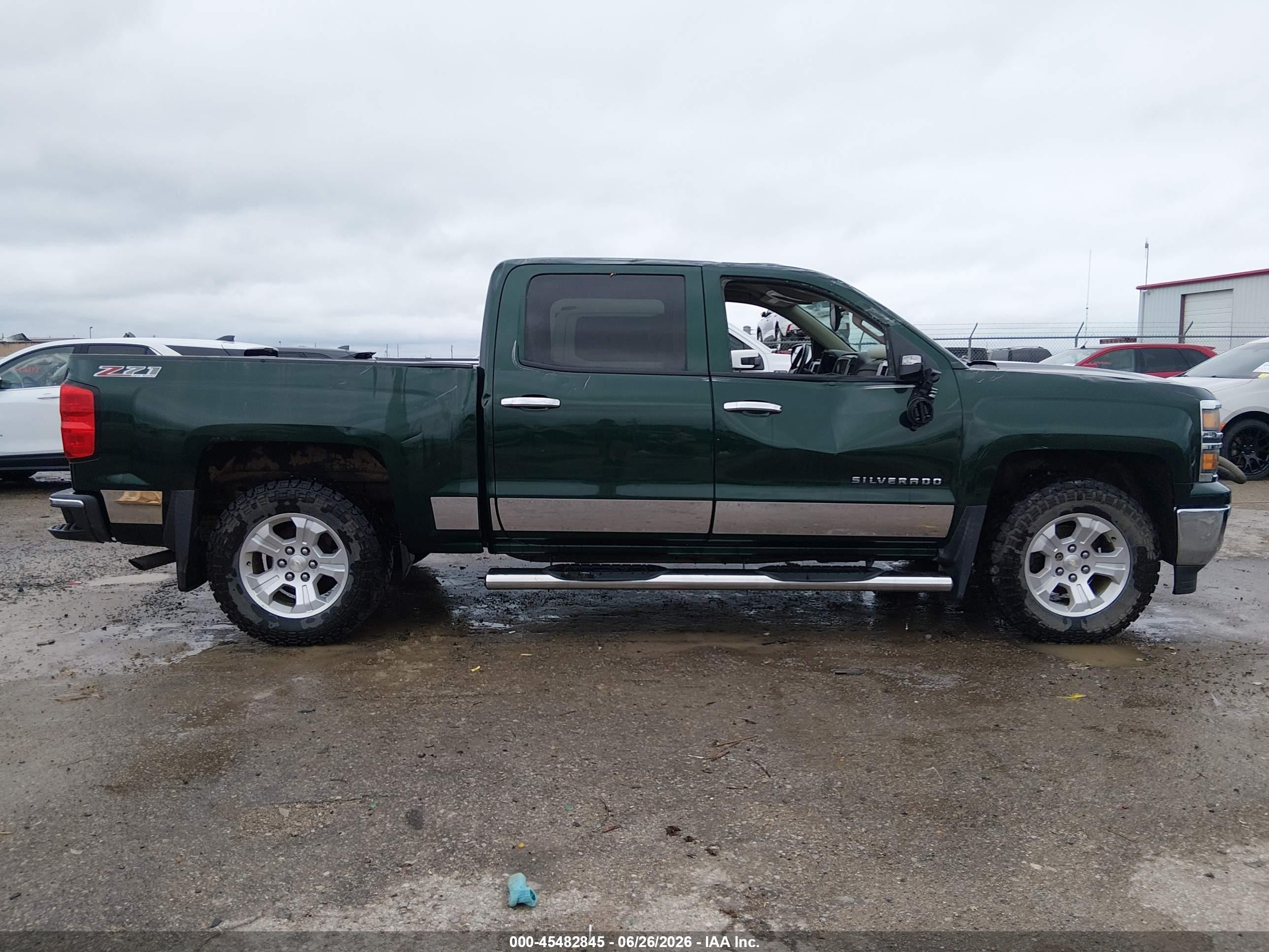 2014 Chevrolet Silverado 1500 Lt Green vin: 3GCUKRECXEG450681