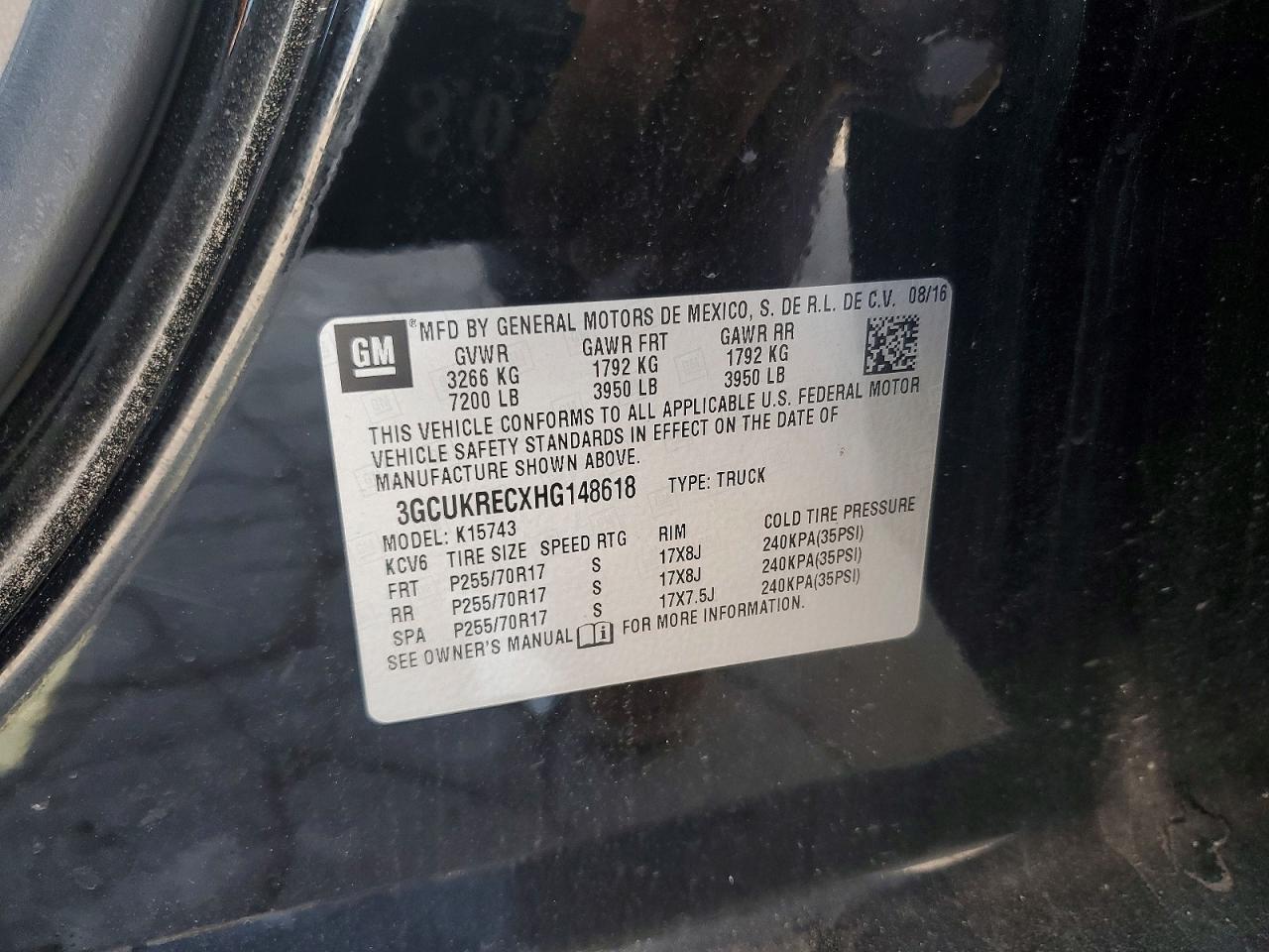 2017 Chevrolet Silverado K1500 Lt Black vin: 3GCUKRECXHG148618