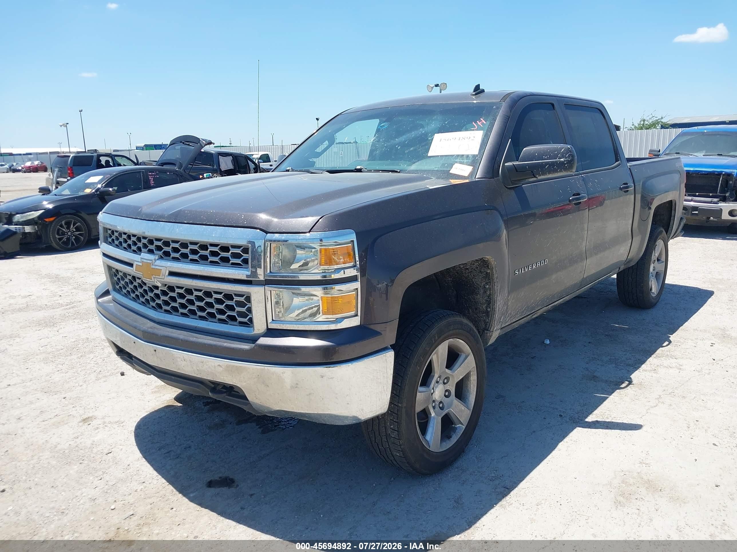 2014 Chevrolet Silverado 1500 Lt Серый vin: 3GCUKREH1EG408251