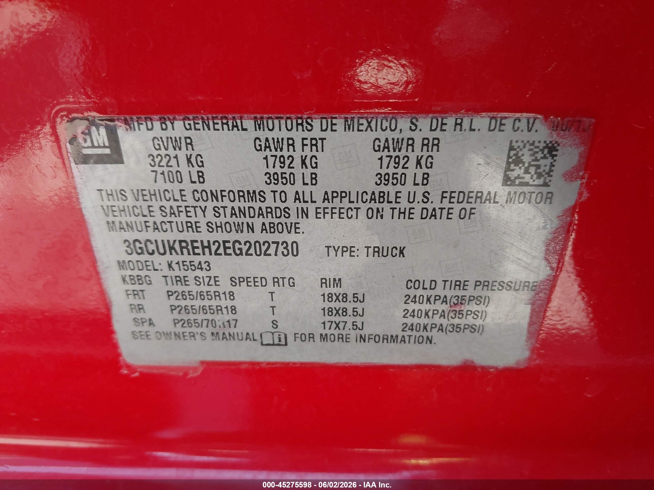 2014 Chevrolet Silverado 1500 1lt Red vin: 3GCUKREH2EG202730