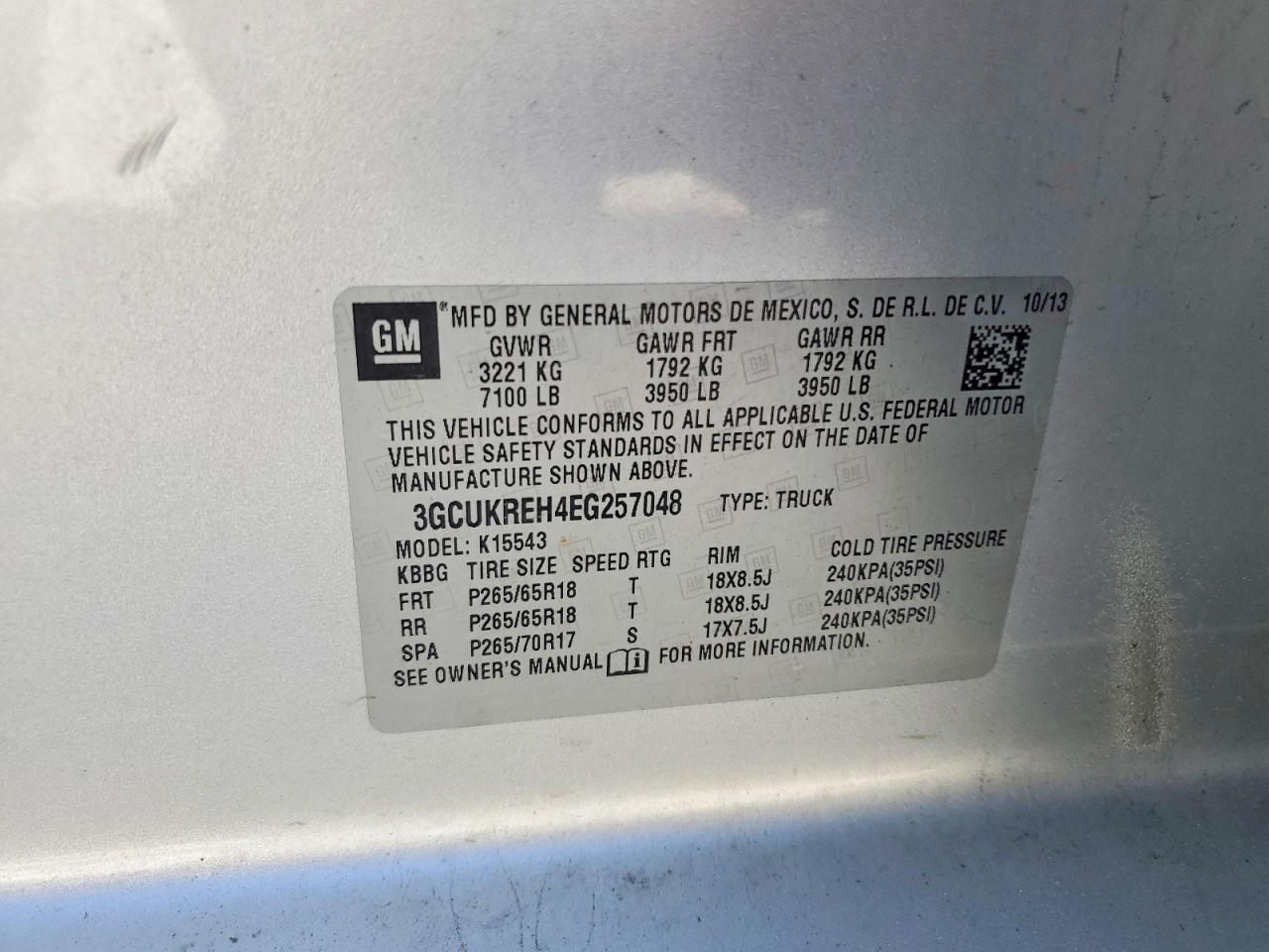 2014 Chevrolet Silverado K1500 Lt Silver vin: 3GCUKREH4EG257048