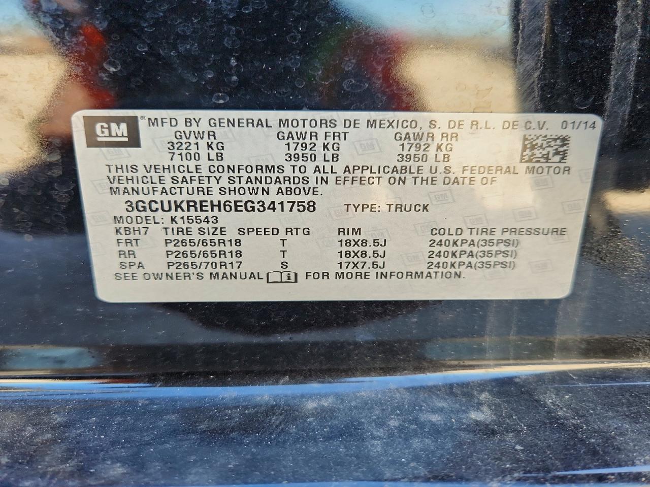 2014 Chevrolet Silverado K1500 Lt Black vin: 3GCUKREH6EG341758