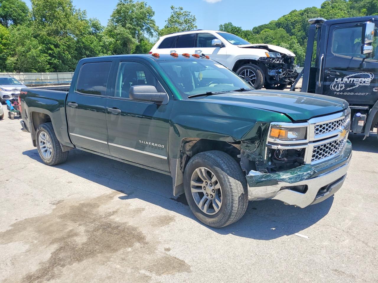 2014 Chevrolet Silverado K1500 Lt Green vin: 3GCUKREH6EG444498