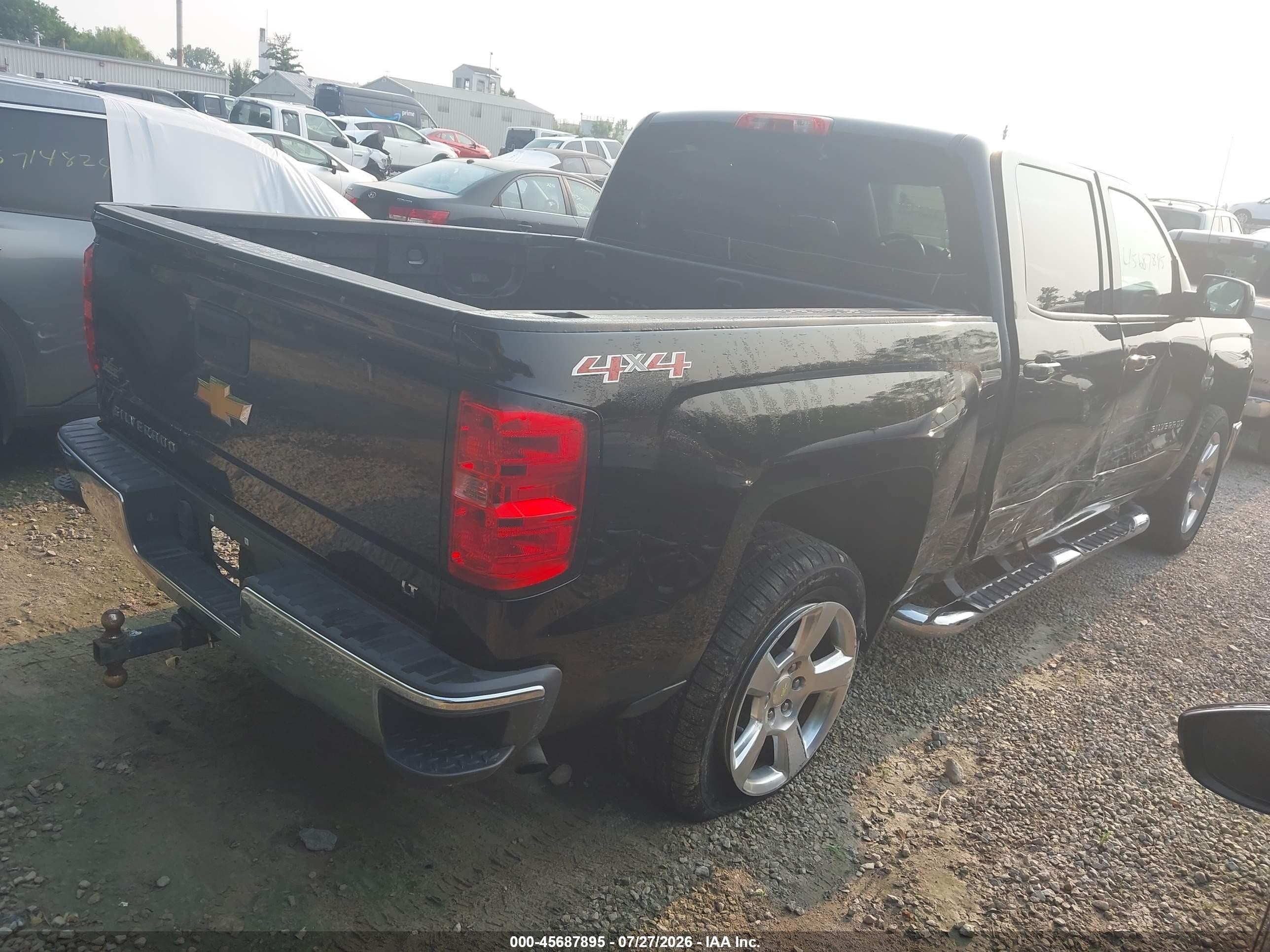 2015 Chevrolet Silverado 1500 Lt Black vin: 3GCUKREH7FG429560