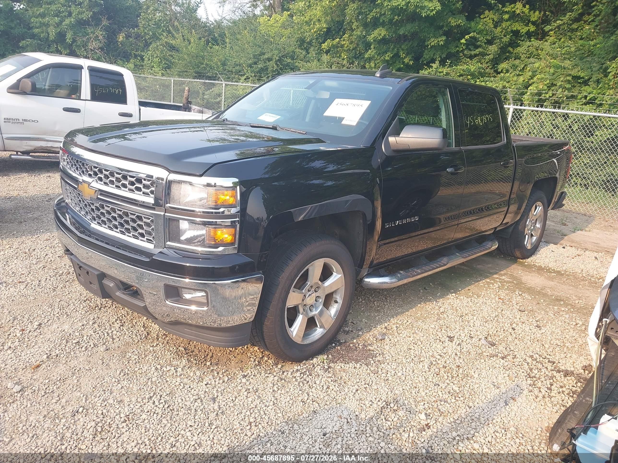 2015 Chevrolet Silverado 1500 Lt Black vin: 3GCUKREH7FG429560