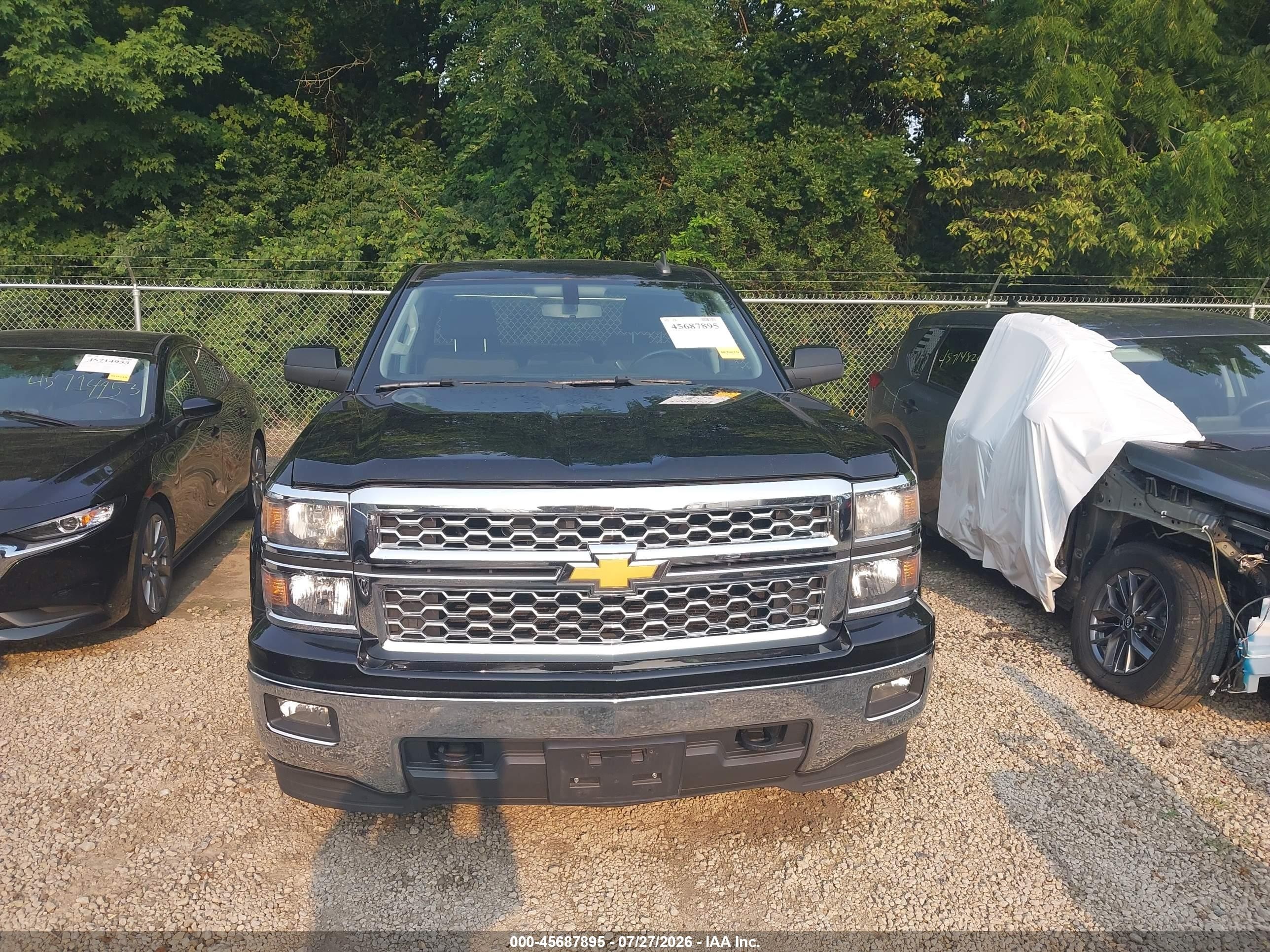 2015 Chevrolet Silverado 1500 Lt Black vin: 3GCUKREH7FG429560
