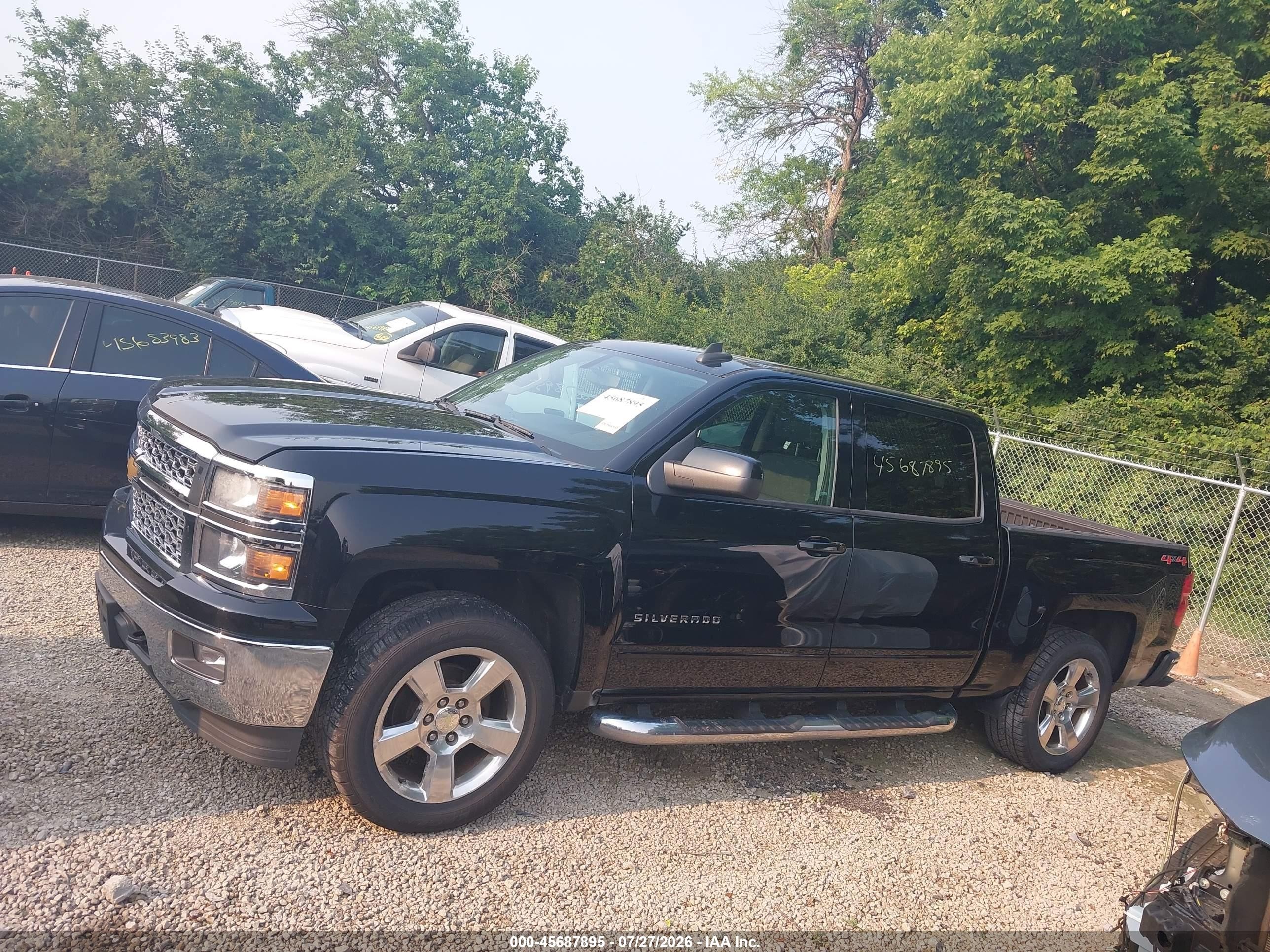 2015 Chevrolet Silverado 1500 Lt Black vin: 3GCUKREH7FG429560