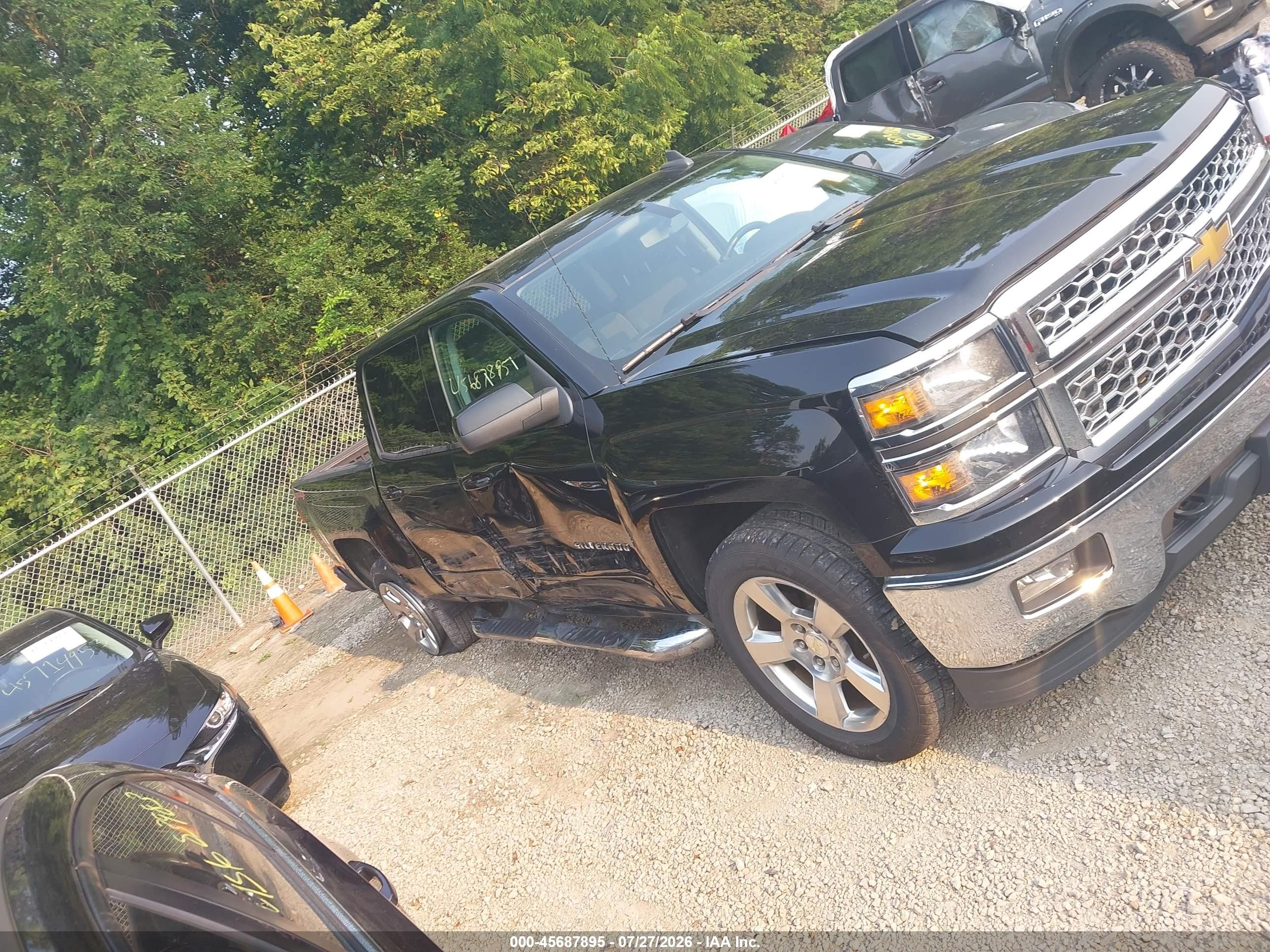 2015 Chevrolet Silverado 1500 Lt Black vin: 3GCUKREH7FG429560