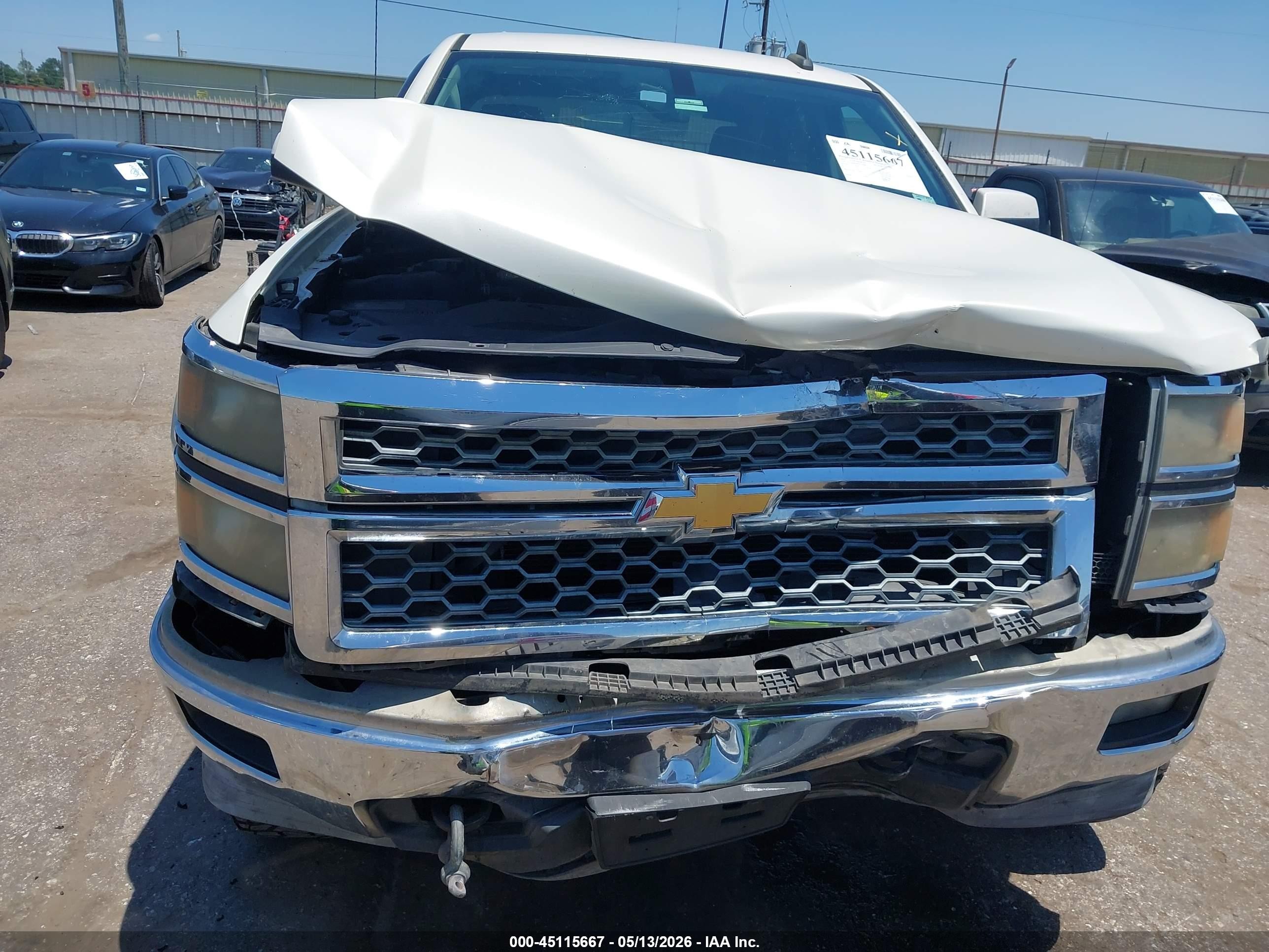 2015 Chevrolet Silverado 1500 1lt White vin: 3GCUKREH9FG139868