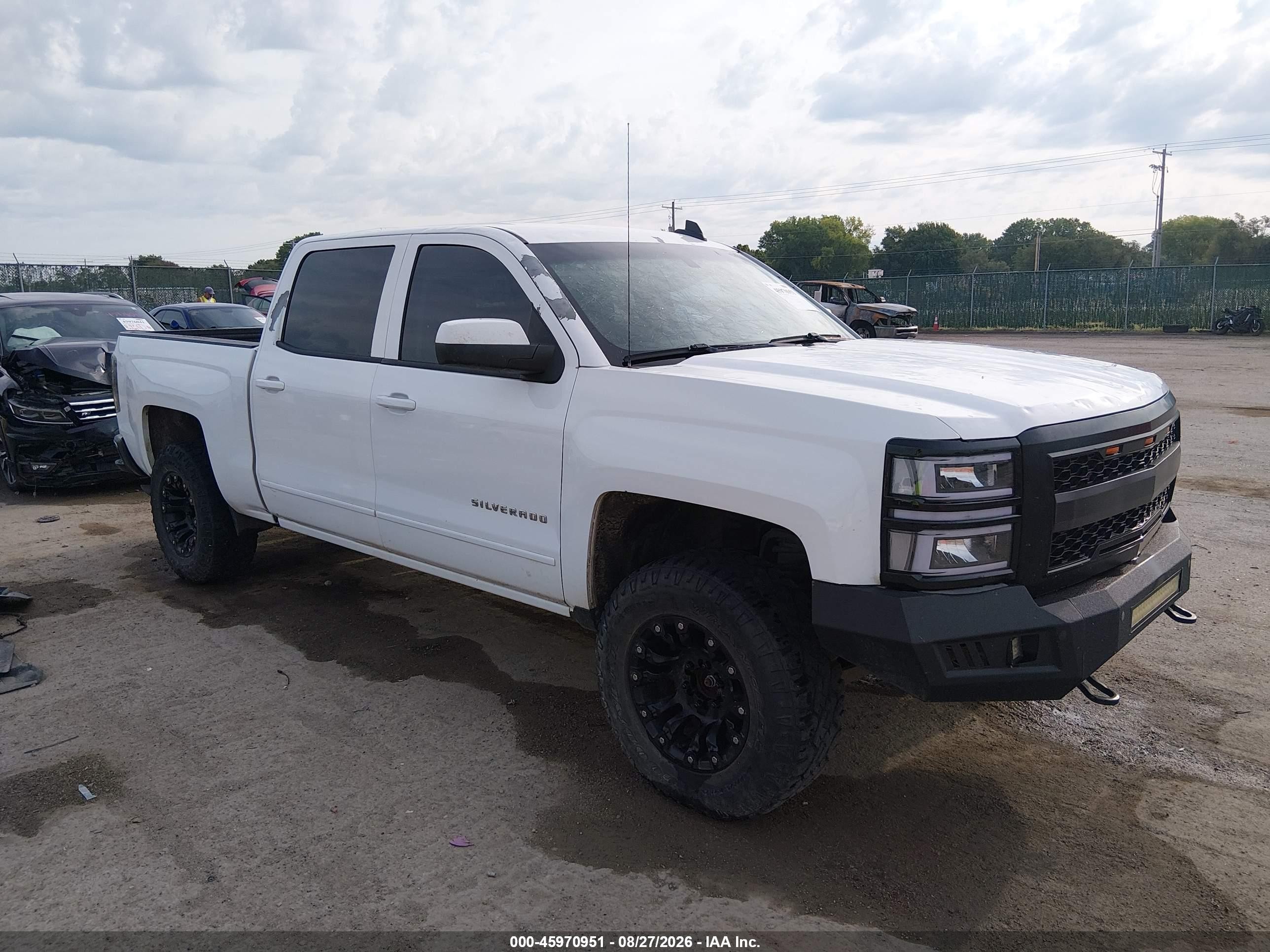 2015 Chevrolet Silverado 1500 Lt White vin: 3GCUKREH9FG416745