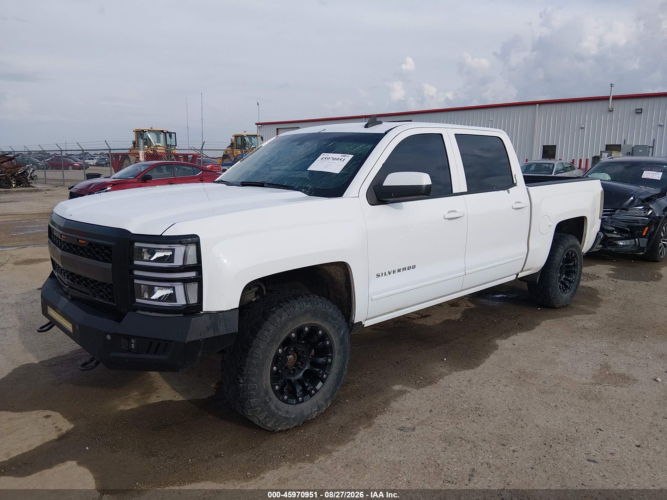 2015 Chevrolet Silverado 1500 Lt White vin: 3GCUKREH9FG416745