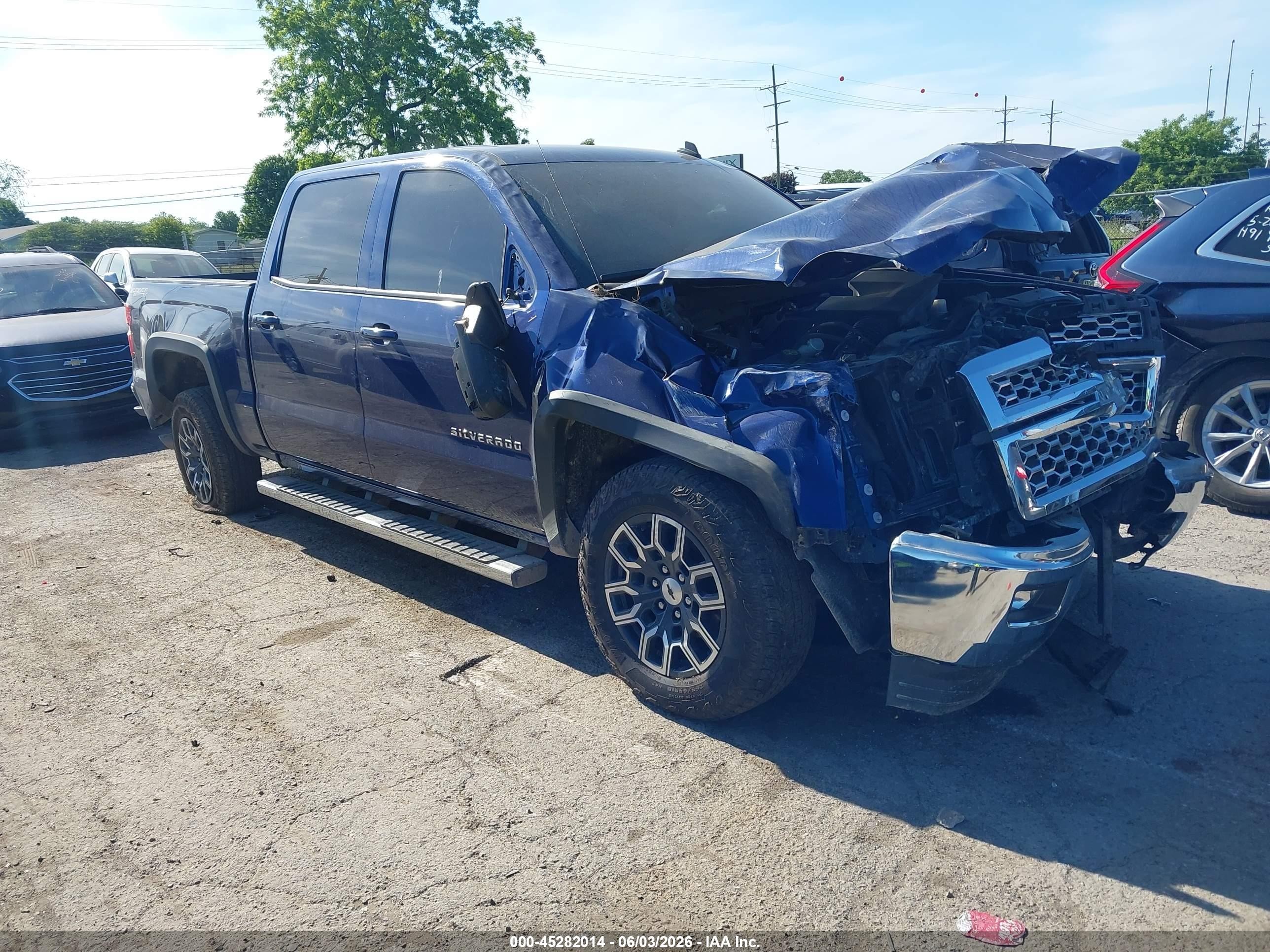 2014 Chevrolet Silverado 1500 1lt Blue vin: 3GCUKREHXEG285999