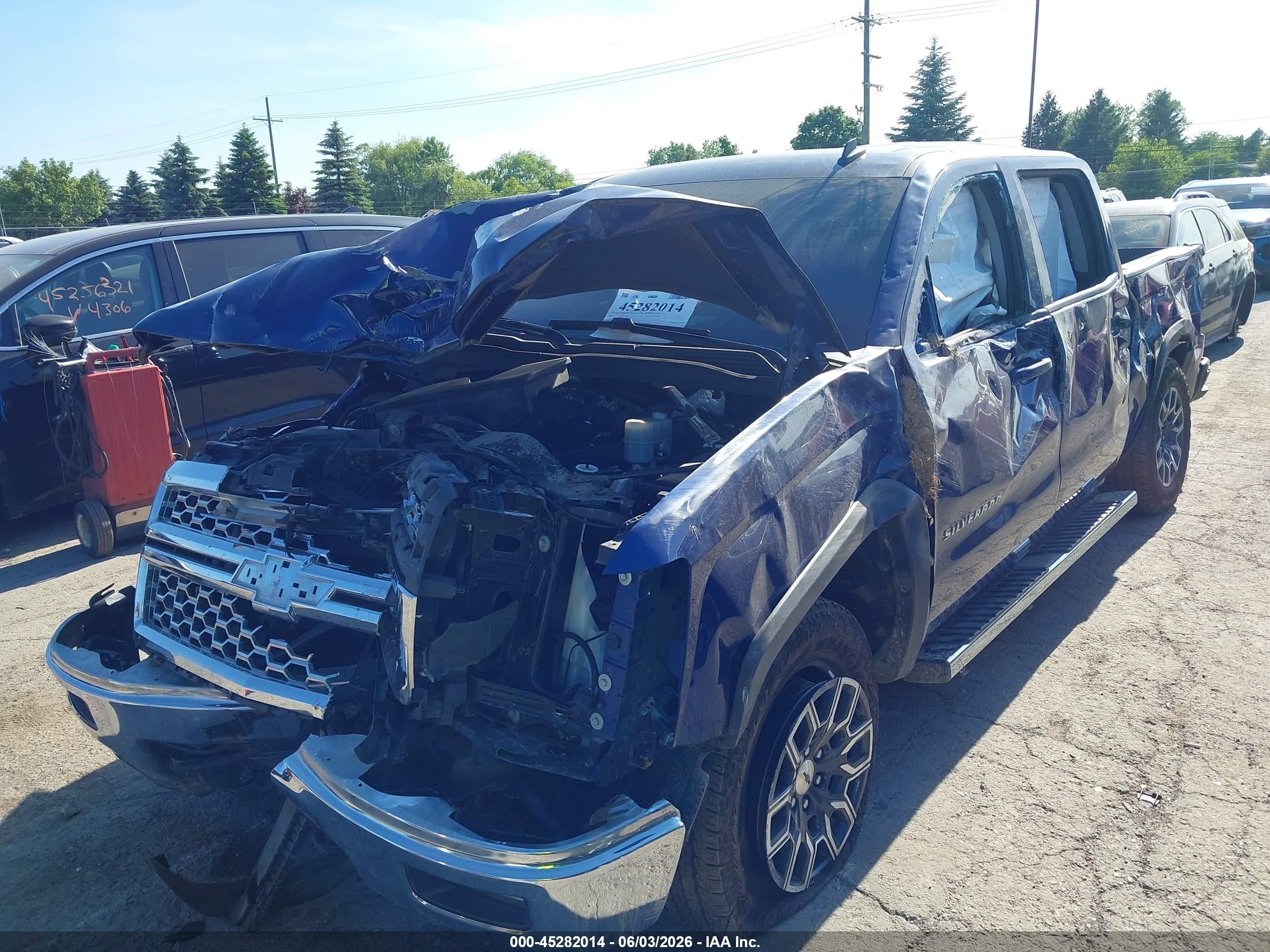 2014 Chevrolet Silverado 1500 1lt Blue vin: 3GCUKREHXEG285999