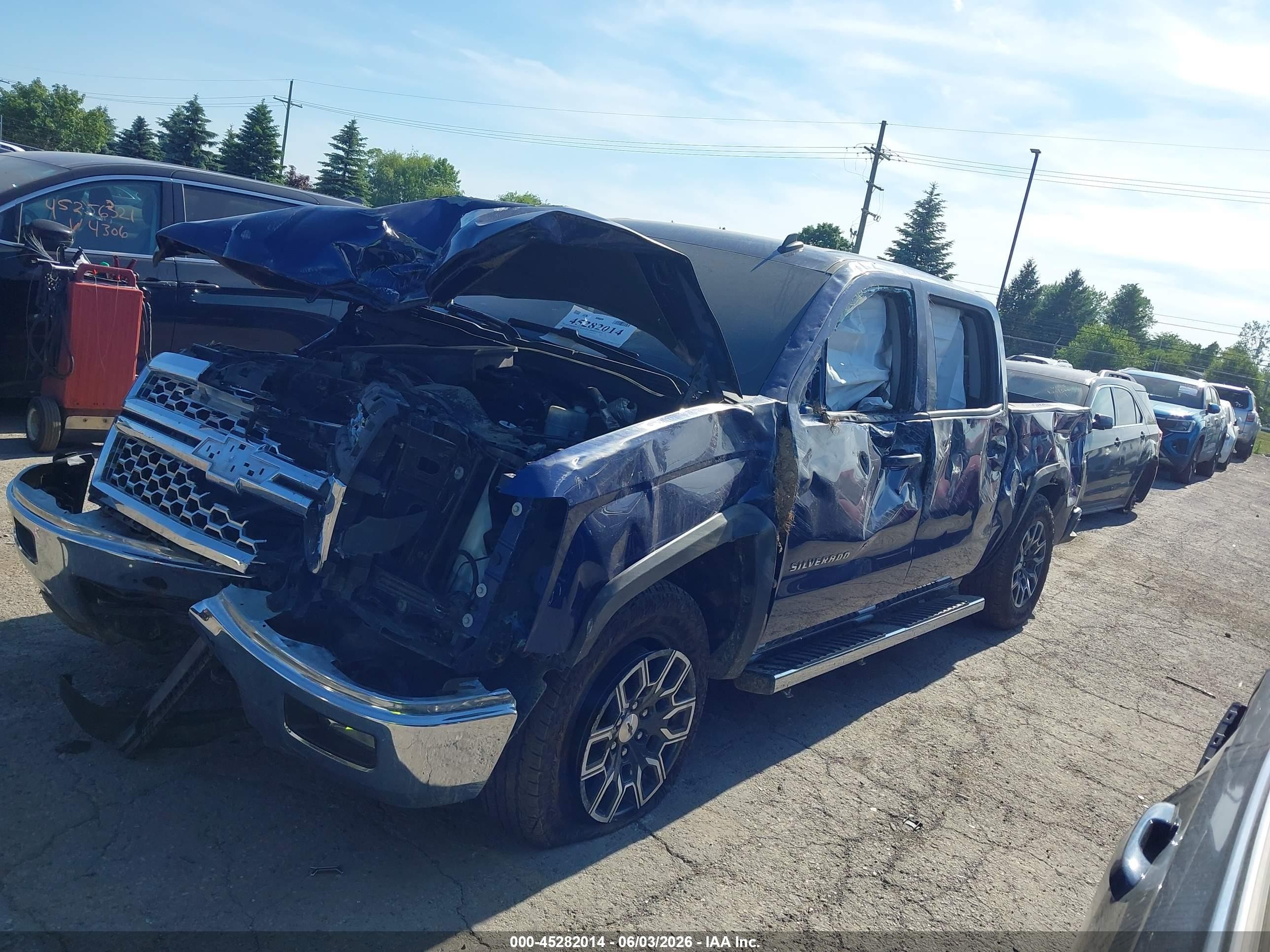 2014 Chevrolet Silverado 1500 1lt Blue vin: 3GCUKREHXEG285999