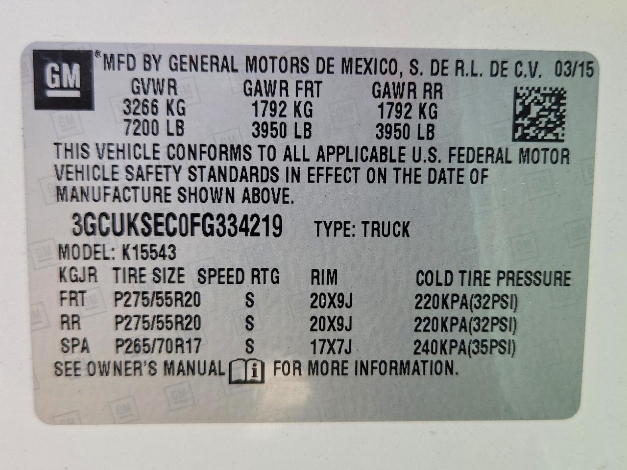 2015 Chevrolet Silverado K1500 Ltz Cream vin: 3GCUKSEC0FG334219