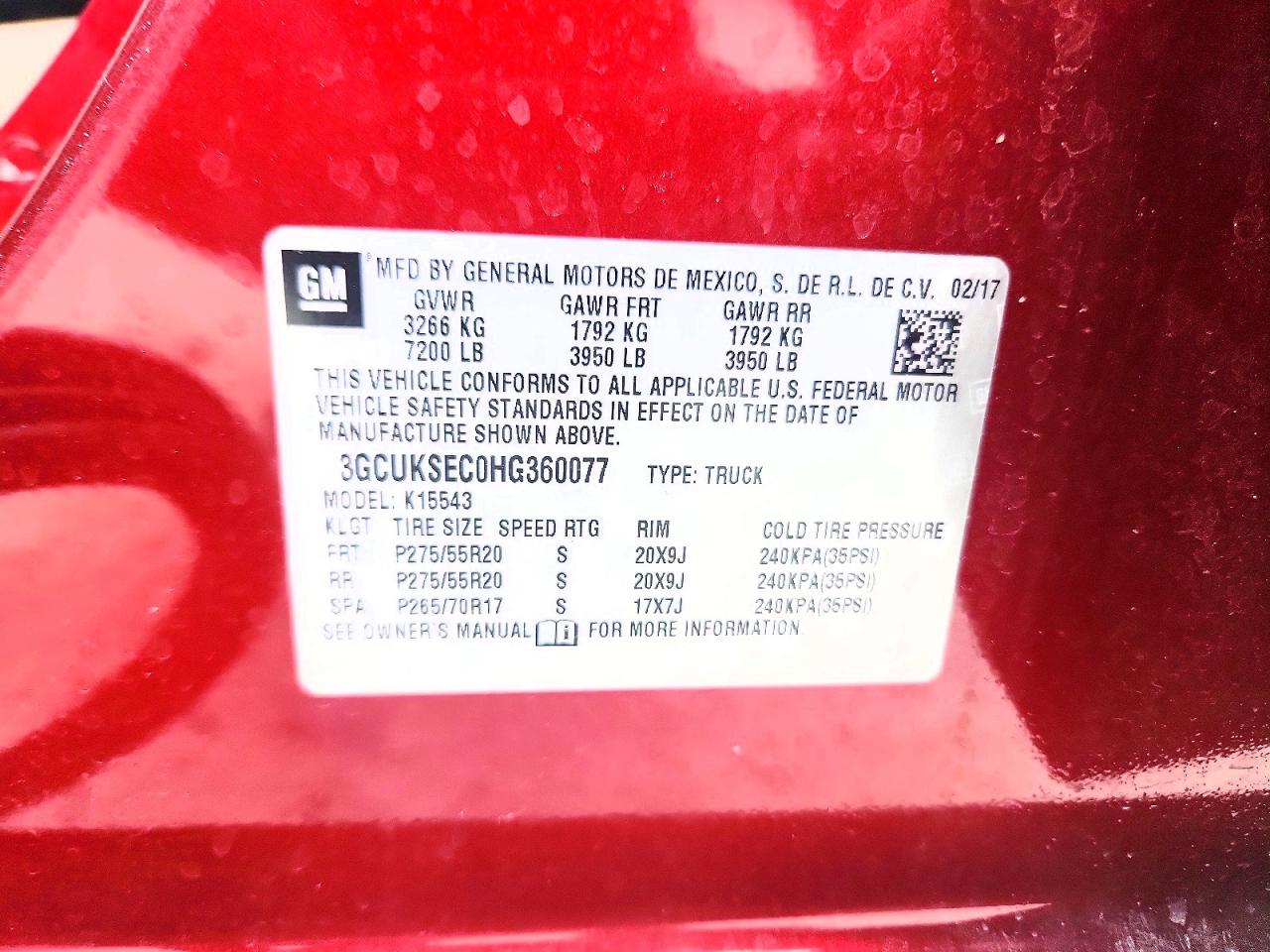 2017 Chevrolet Silverado K1500 Ltz Красный vin: 3GCUKSEC0HG360077