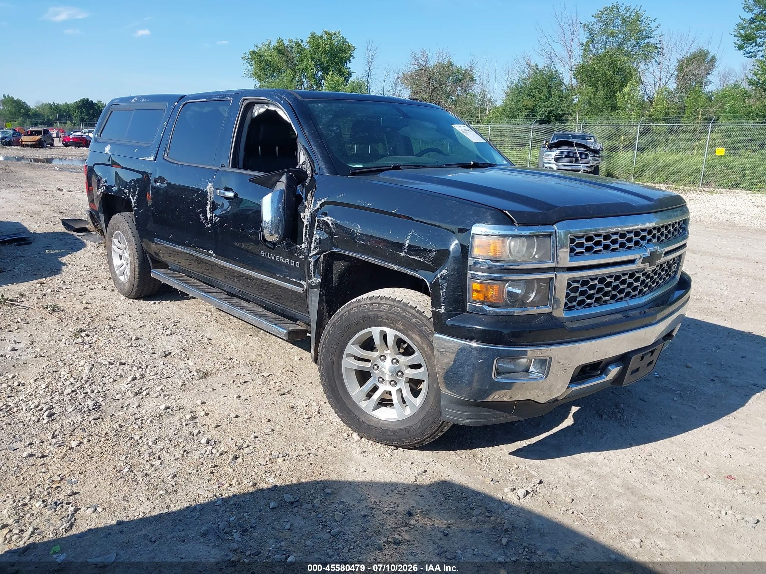 2014 Chevrolet Silverado 1500 Ltz Black vin: 3GCUKSEC1EG334938
